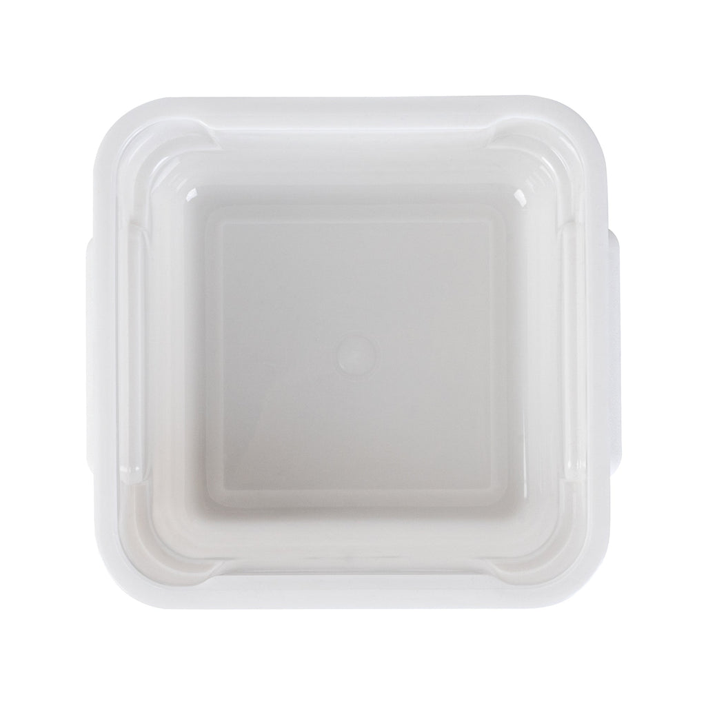 Met Lux 2 qt Square White Plastic Food Storage Container - with Green Volume Markers - 7" x 7" x 4" - 1 count box