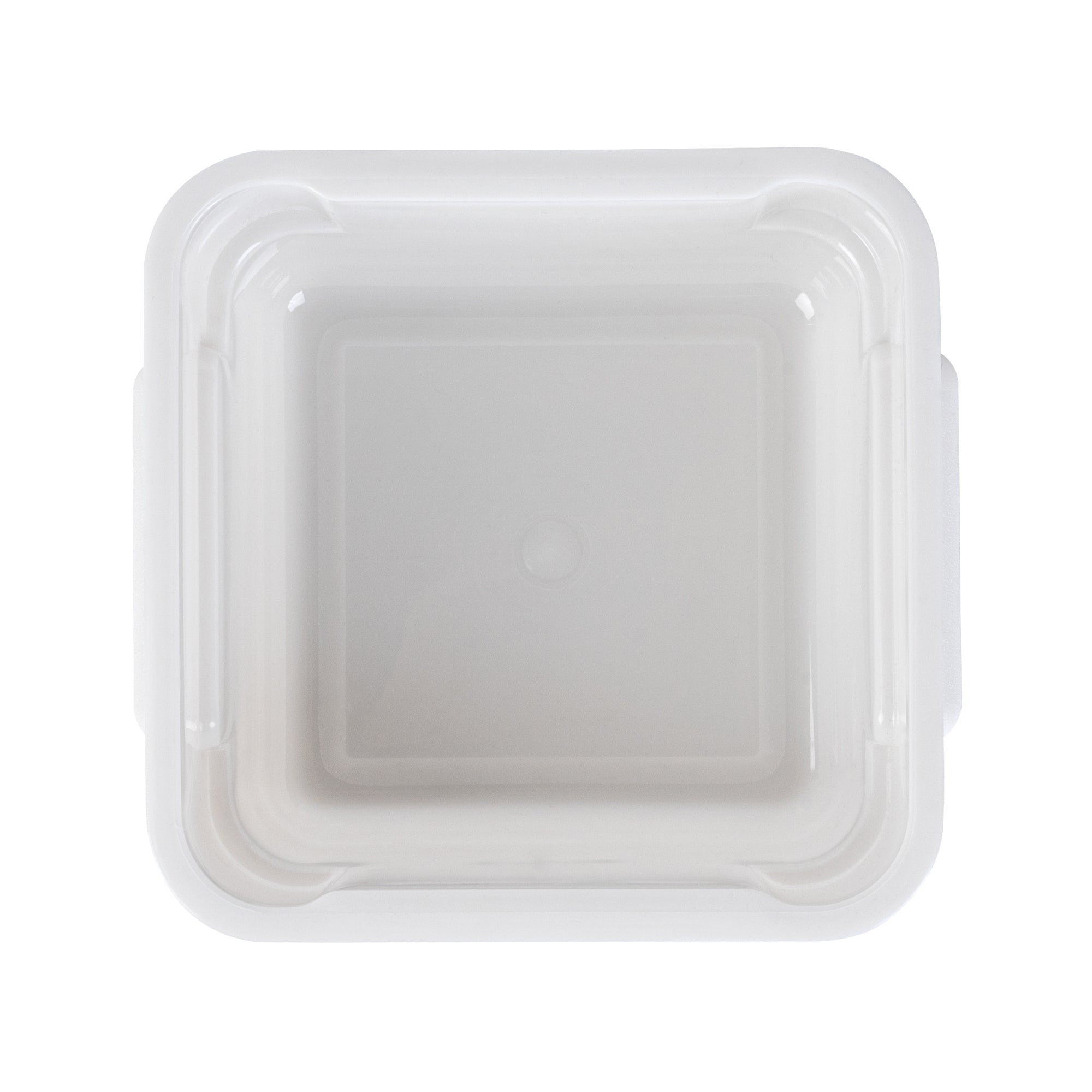 Met Lux 2 qt Square White Plastic Food Storage Container - with Green Volume Markers - 7" x 7" x 4" - 1 count box
