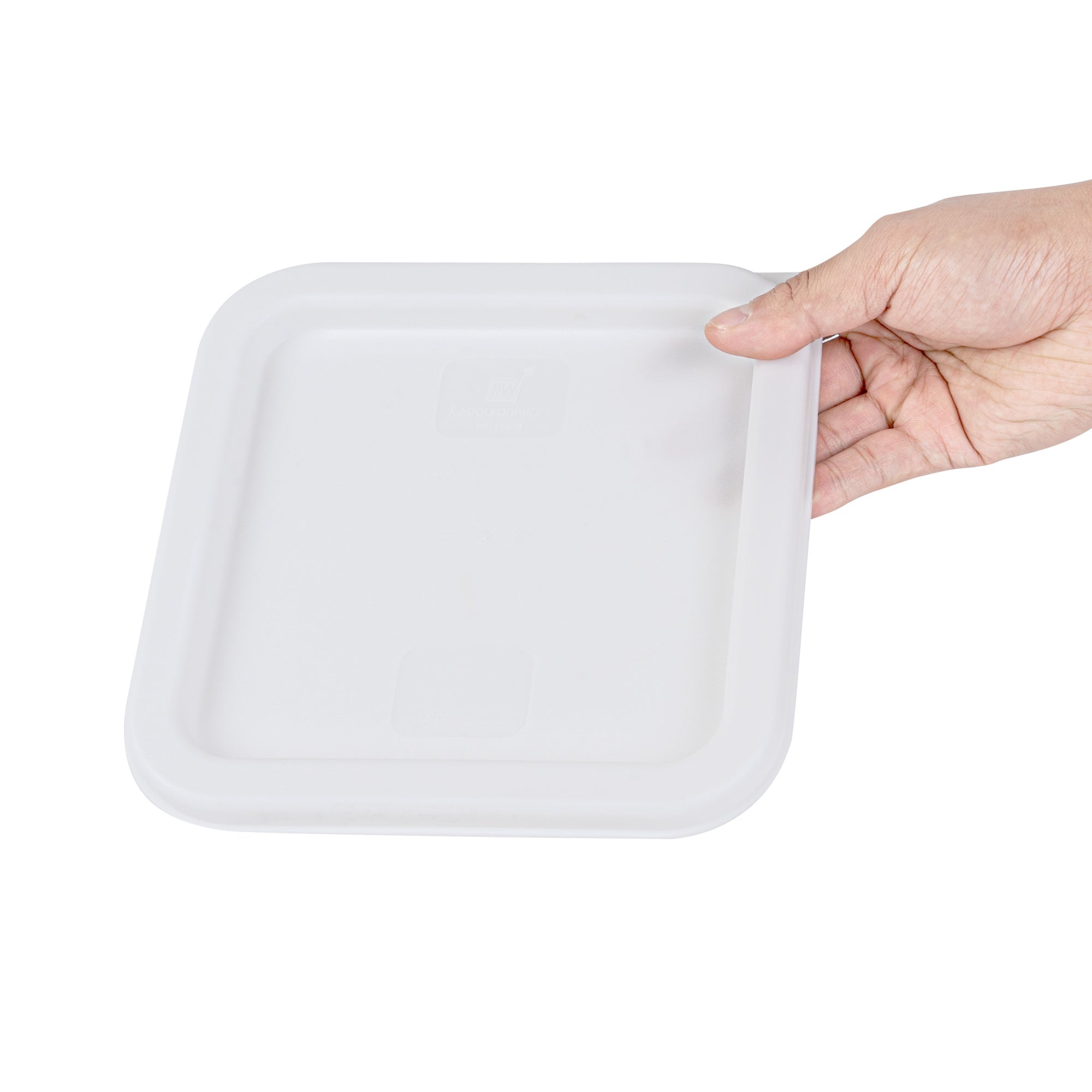 Met Lux Square White Plastic Food Storage Container Lid - Fits 2 and 4 qt - 1 count box