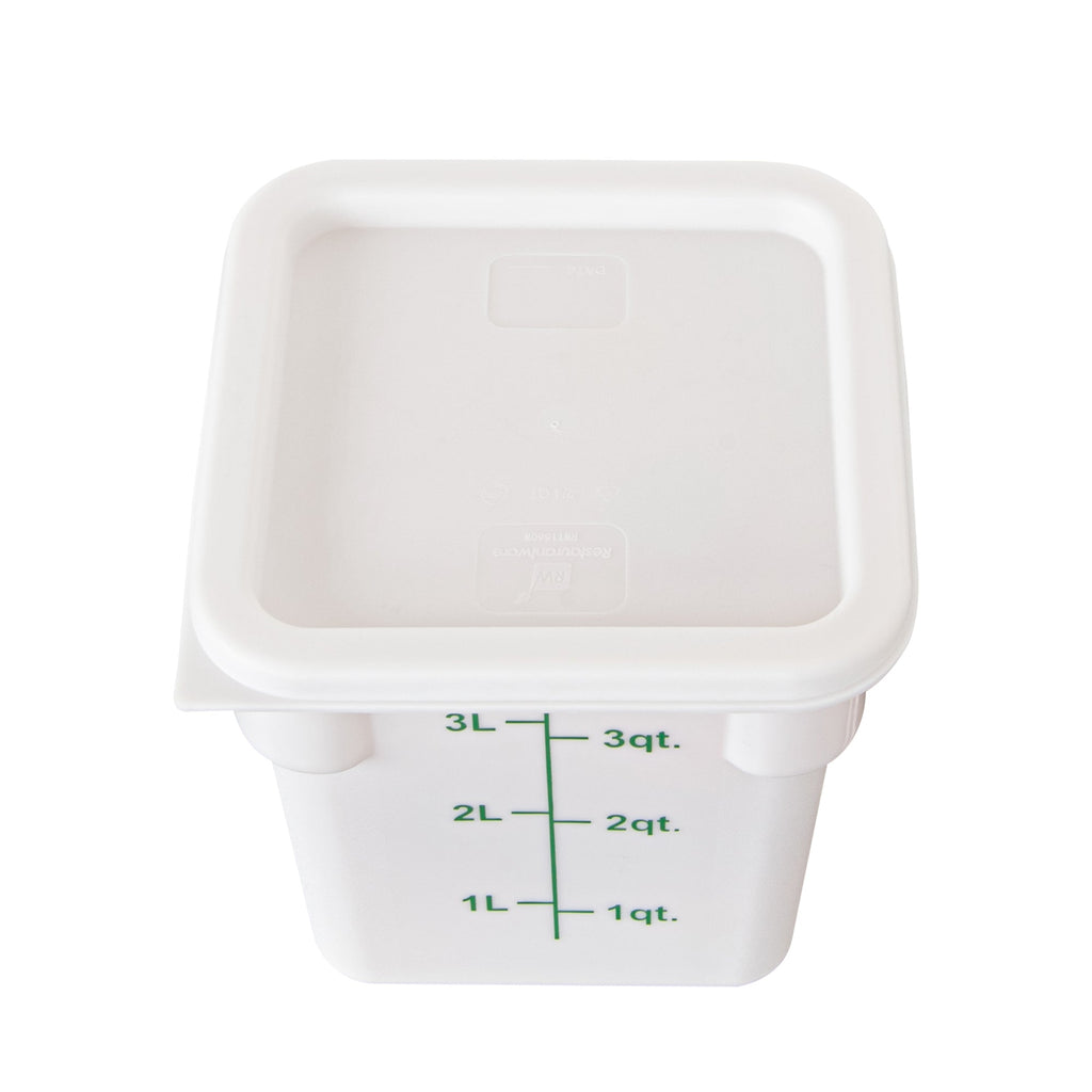 Met Lux Square White Plastic Food Storage Container Lid - Fits 2 and 4 qt - 1 count box