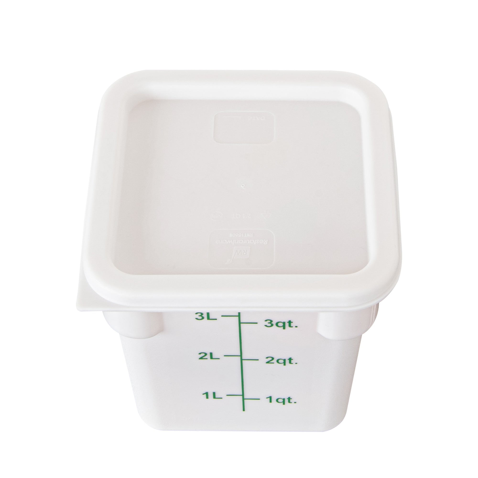 Met Lux Square White Plastic Food Storage Container Lid - Fits 2 and 4 qt - 1 count box