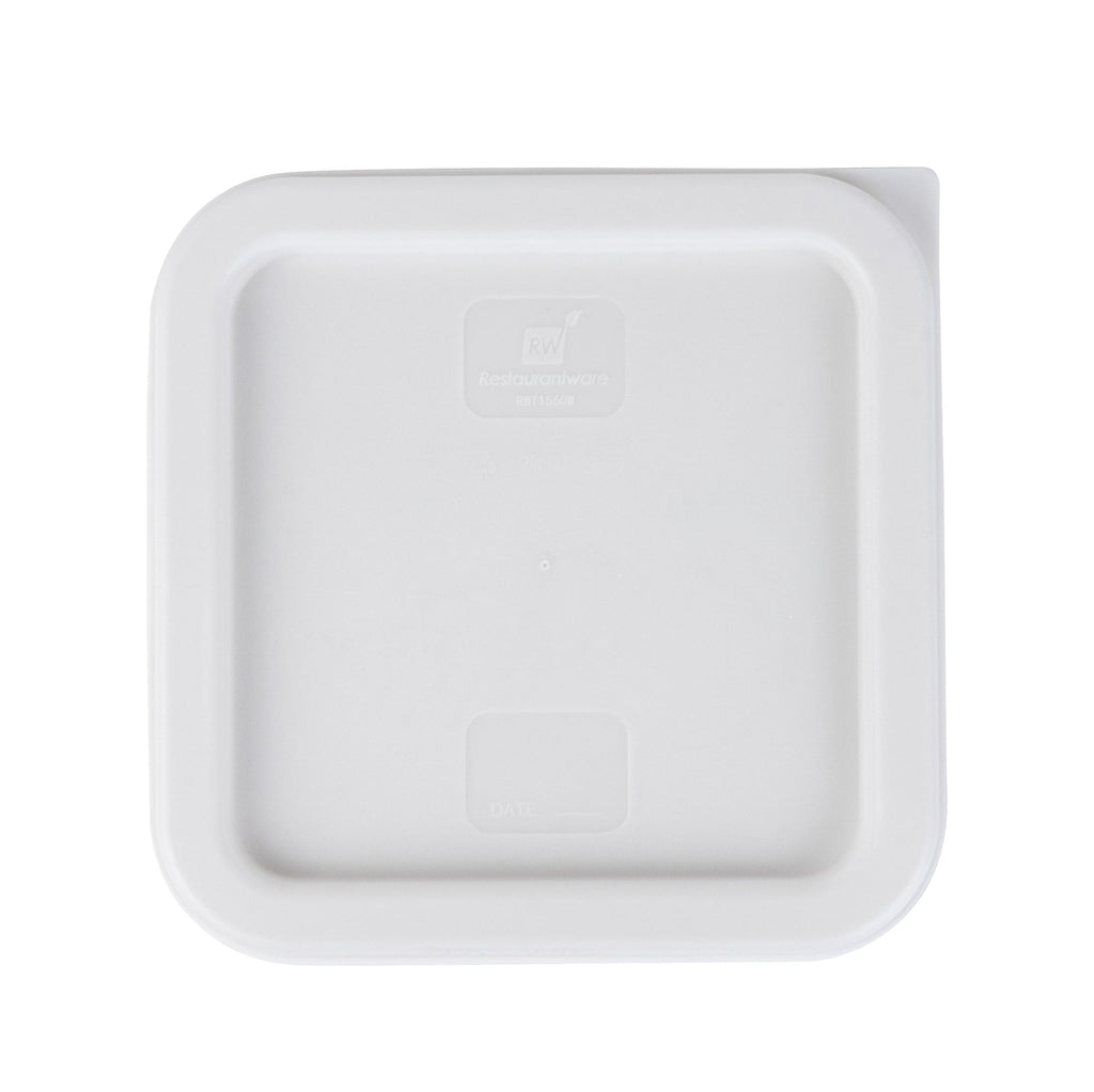 Met Lux Square White Plastic Food Storage Container Lid - Fits 2 and 4 qt - 1 count box