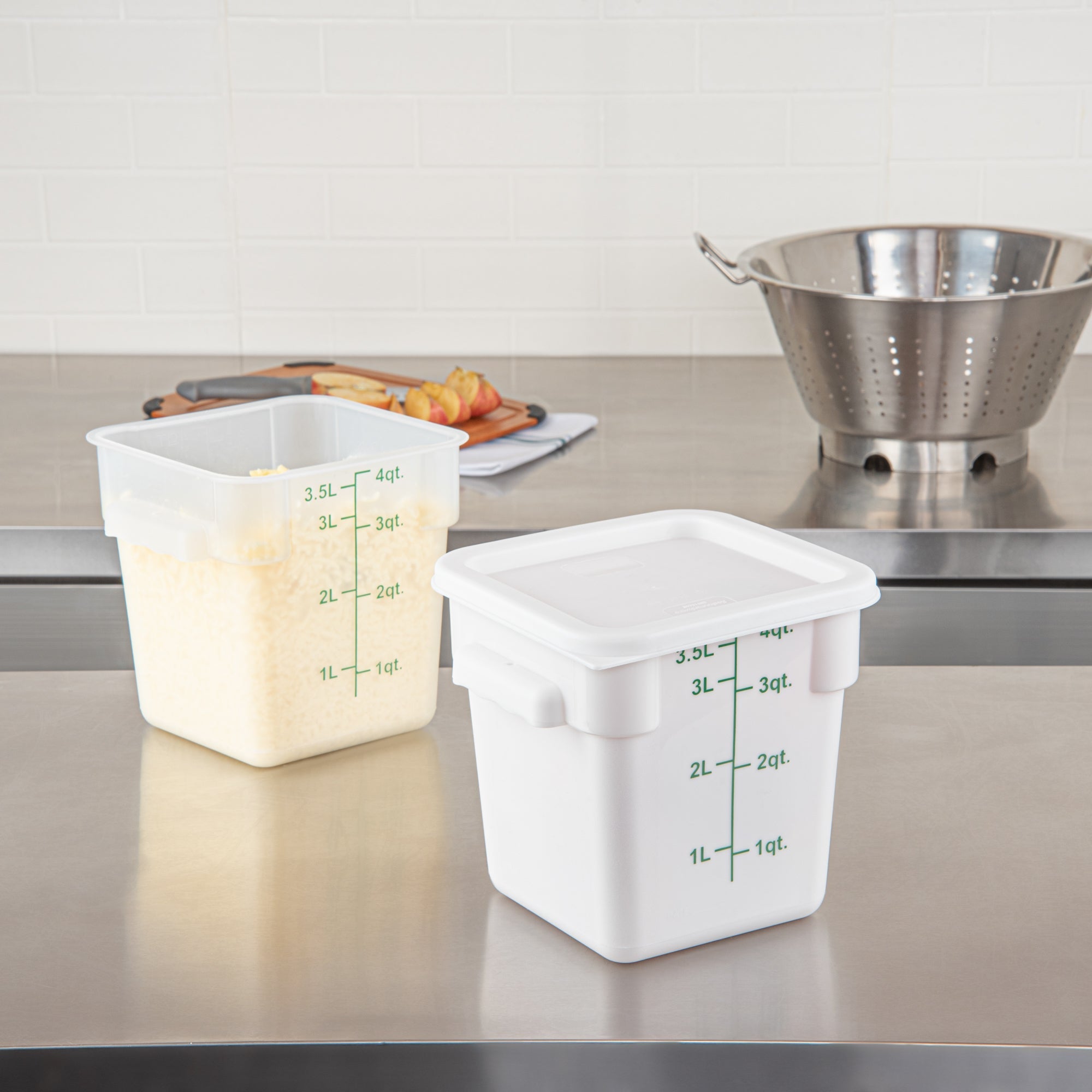 Met Lux Square White Plastic Food Storage Container Lid - Fits 2 and 4 qt - 1 count box