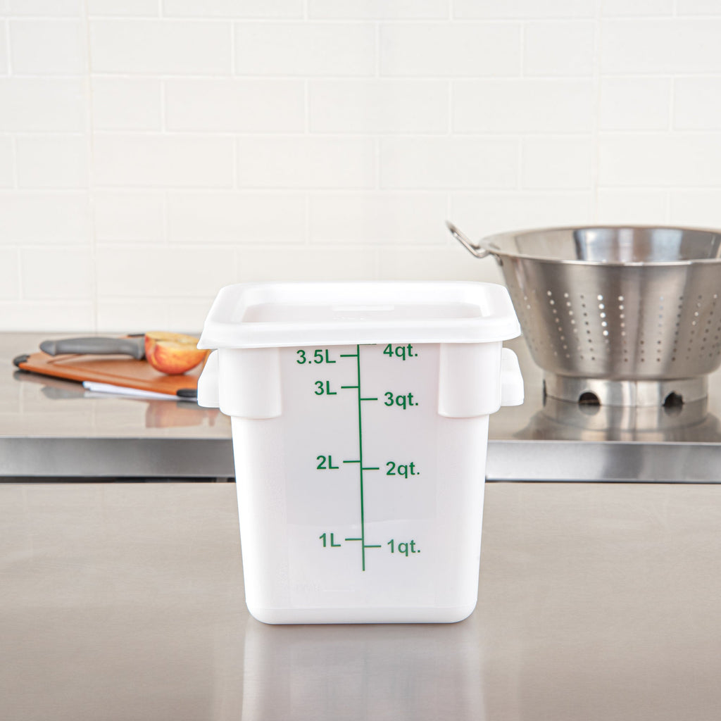 Met Lux Square White Plastic Food Storage Container Lid - Fits 2 and 4 qt - 1 count box