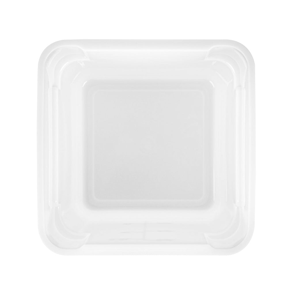 Met Lux 6 qt Square White Plastic Food Storage Container - with Red Volume Markers - 9" x 9" x 7 1/2" - 1 count box