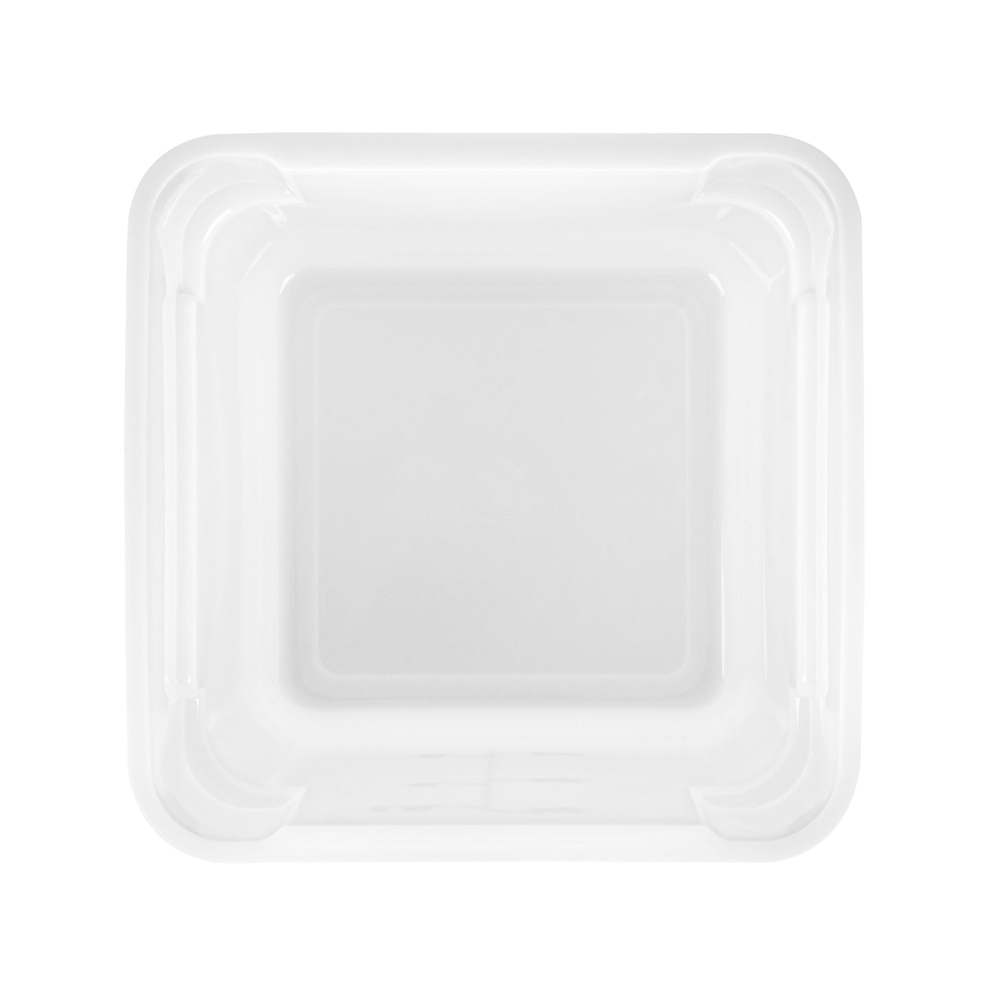 Met Lux 6 qt Square White Plastic Food Storage Container - with Red Volume Markers - 9" x 9" x 7 1/2" - 1 count box