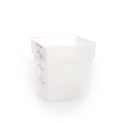 Met Lux 8 qt Square Translucent Plastic Food Storage Container - with Red Volume Markers - 8 3/4" x 8 3/4" x 8 1/2" - 10 count box
