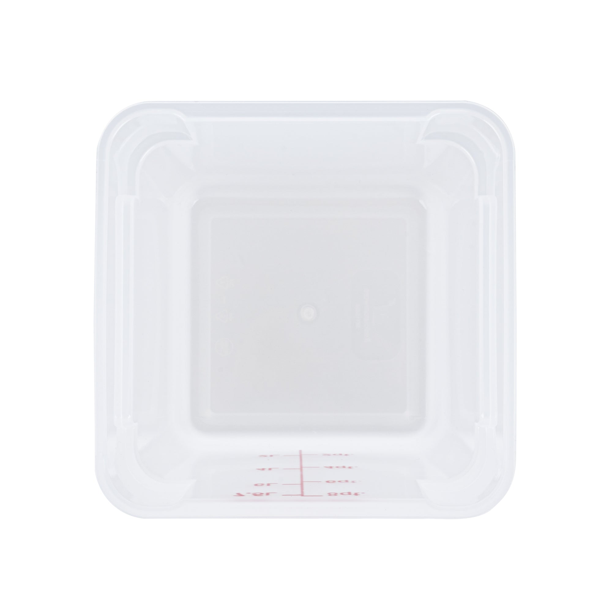 Met Lux 8 qt Square Translucent Plastic Food Storage Container - with Red Volume Markers - 8 3/4" x 8 3/4" x 8 1/2" - 10 count box