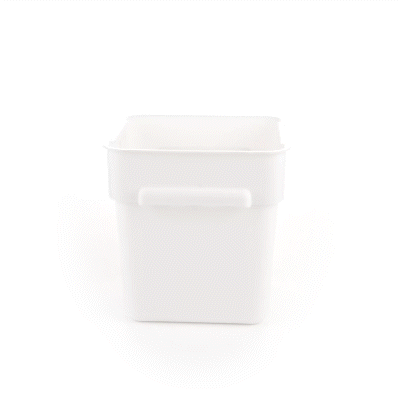 Met Lux 8 qt Square White Plastic Food Storage Container - with Red Volume Markers - 8 3/4" x 8 3/4" x 8 1/2" - 1 count box
