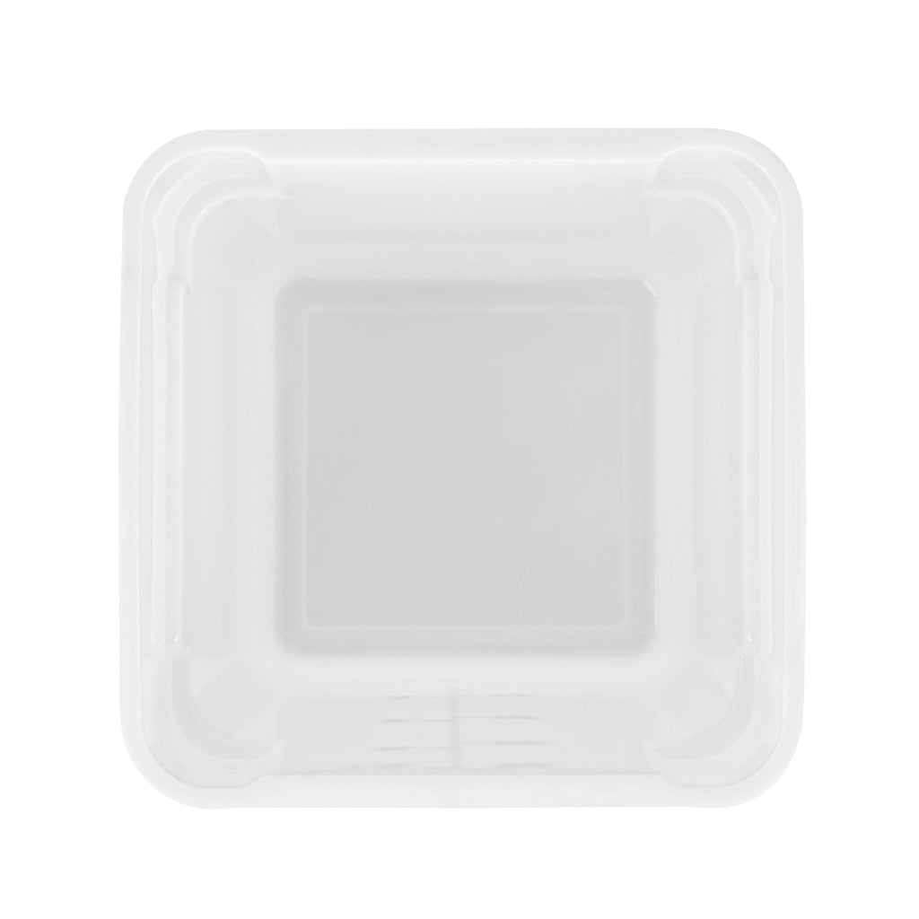 Met Lux 8 qt Square White Plastic Food Storage Container - with Red Volume Markers - 8 3/4" x 8 3/4" x 8 1/2" - 10 count box