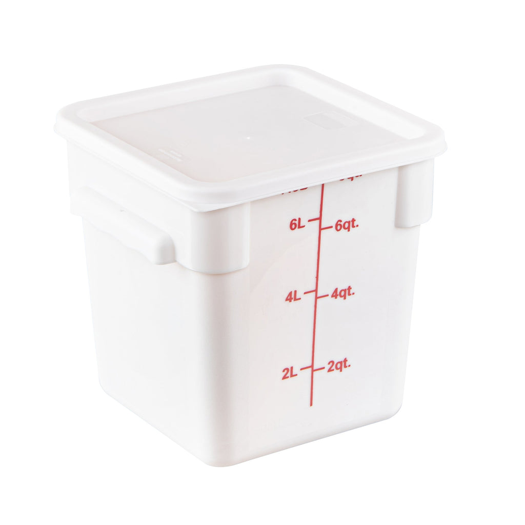 Met Lux Square White Plastic Food Storage Container Lid - Fits 6 and 8 qt - 1 count box