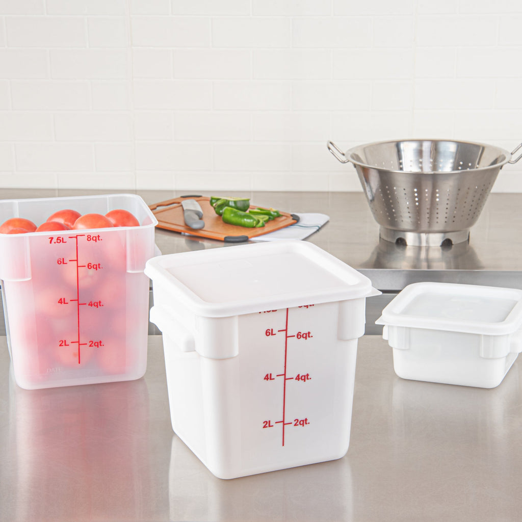 Met Lux Square White Plastic Food Storage Container Lid - Fits 6 and 8 qt - 1 count box