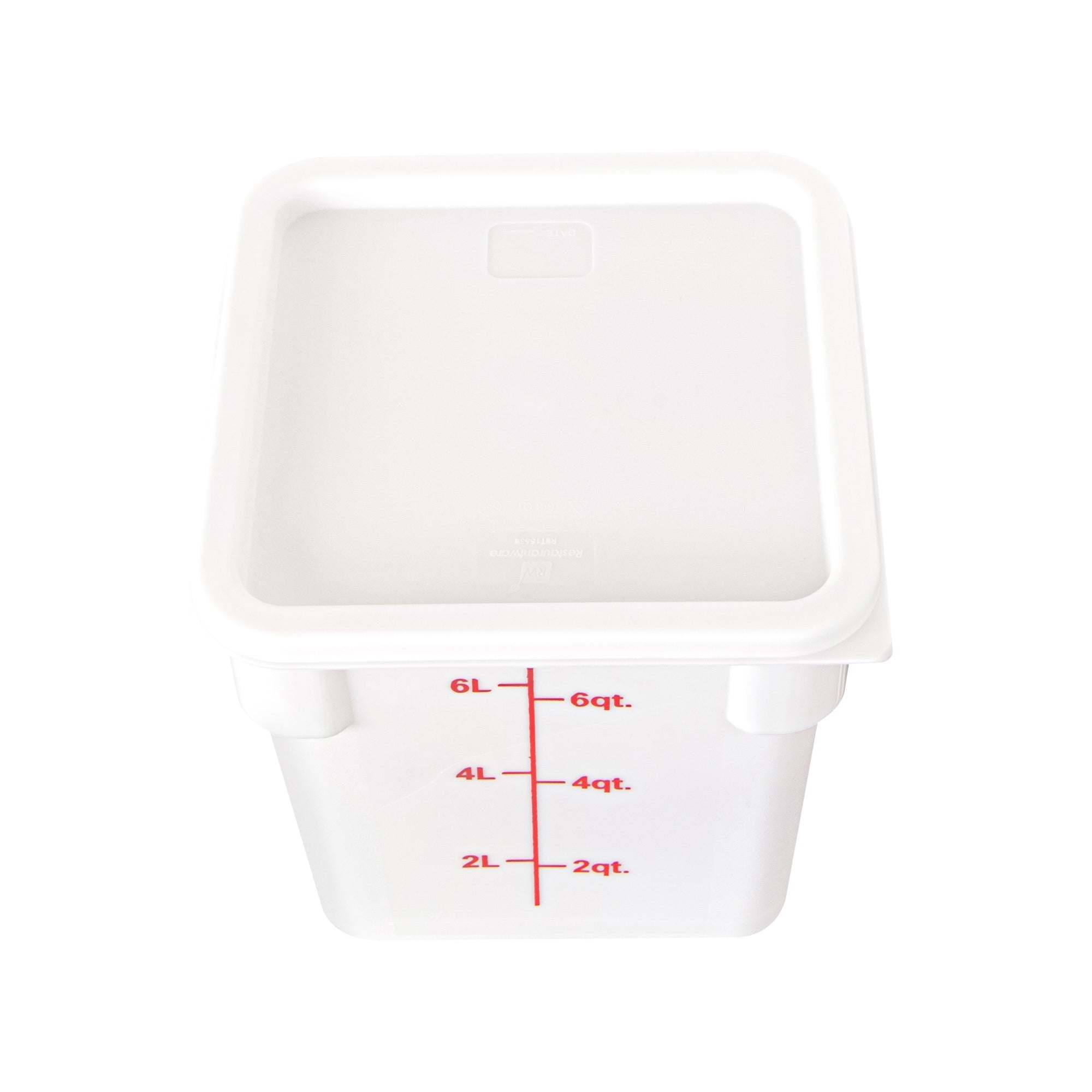 Met Lux Square White Plastic Food Storage Container Lid - Fits 6 and 8 qt - 10 count box