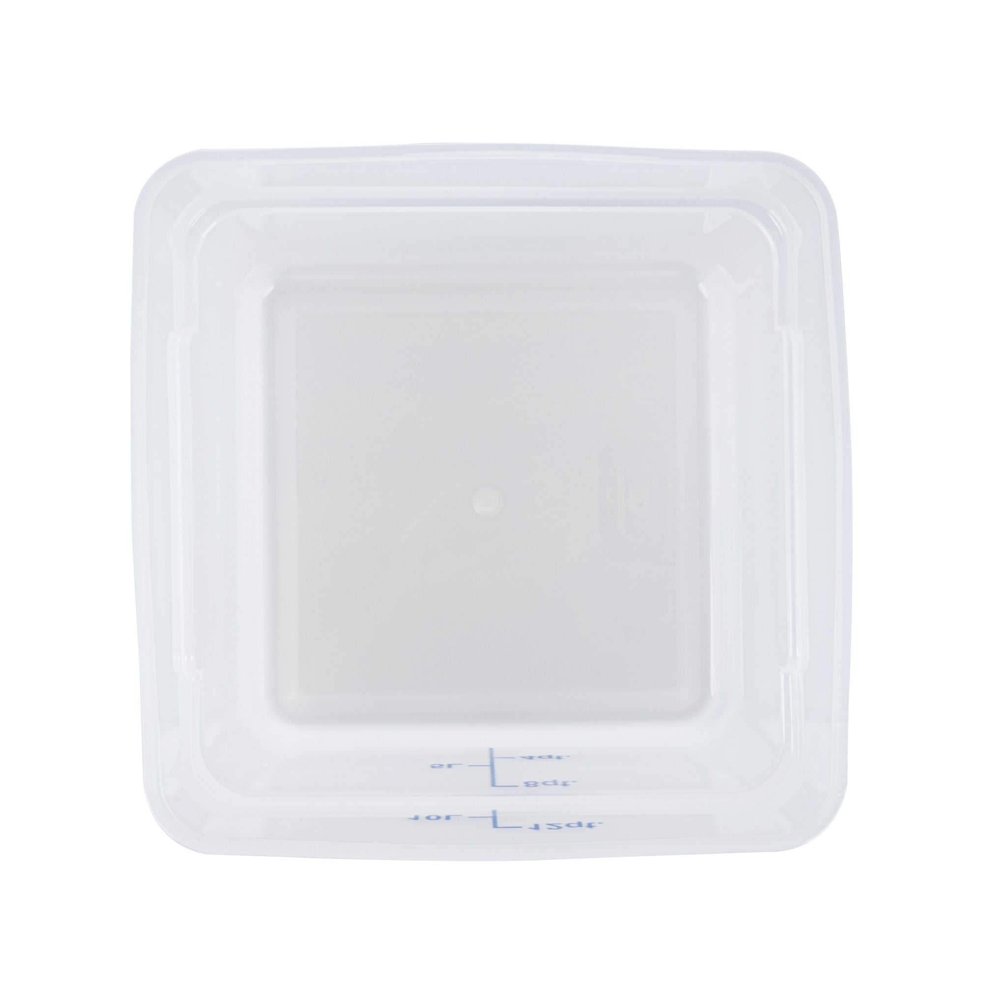Met Lux 12 qt Square Translucent Plastic Food Storage Container - with Blue Volume Markers - 11" x 11" x 8" - 1 count box