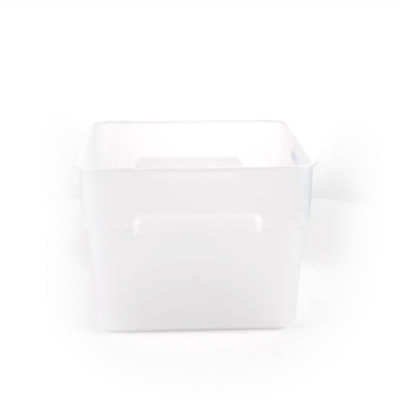Met Lux 12 qt Square Translucent Plastic Food Storage Container - with Blue Volume Markers - 11" x 11" x 8" - 10 count box