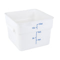 Met Lux 12 qt Square White Plastic Food Storage Container - with Blue Volume Markers - 11" x 11" x 8" - 1 count box