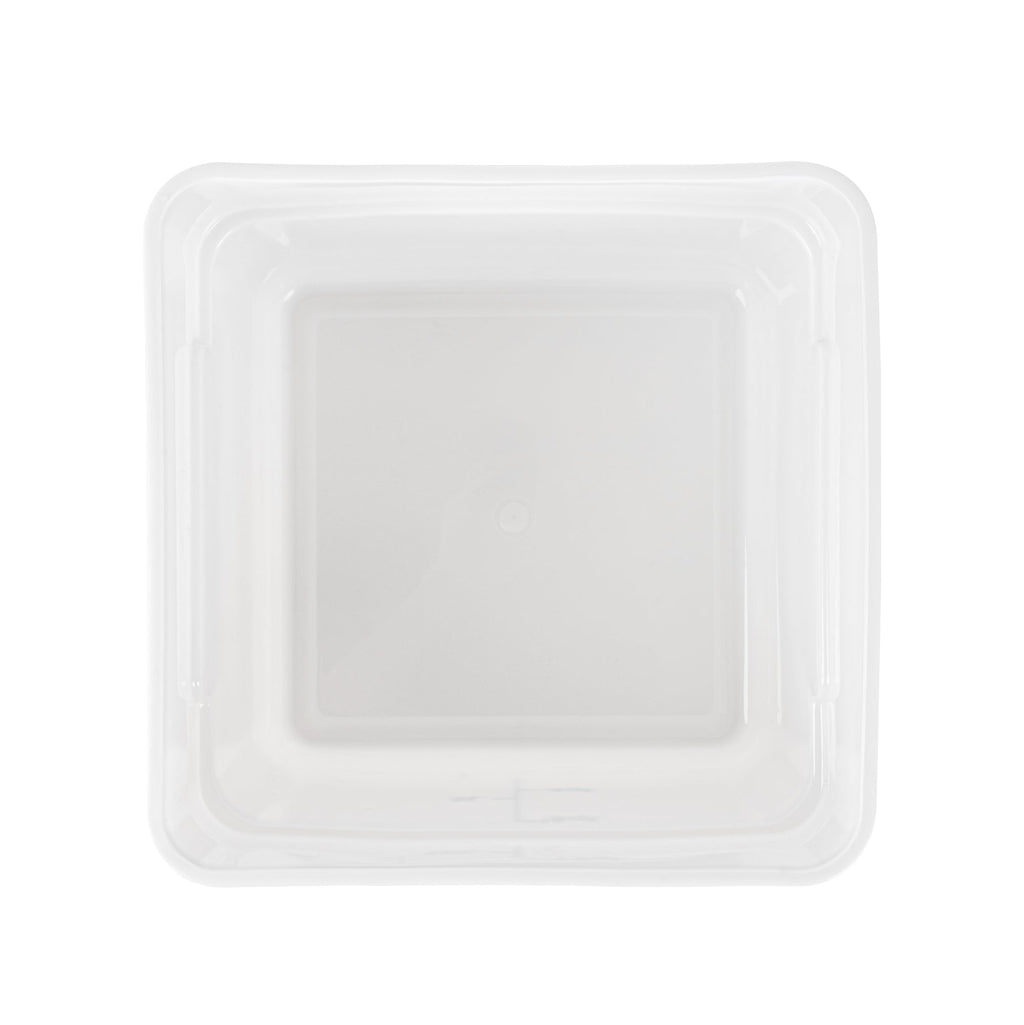 Met Lux 12 qt Square White Plastic Food Storage Container - with Blue Volume Markers - 11" x 11" x 8" - 10 count box
