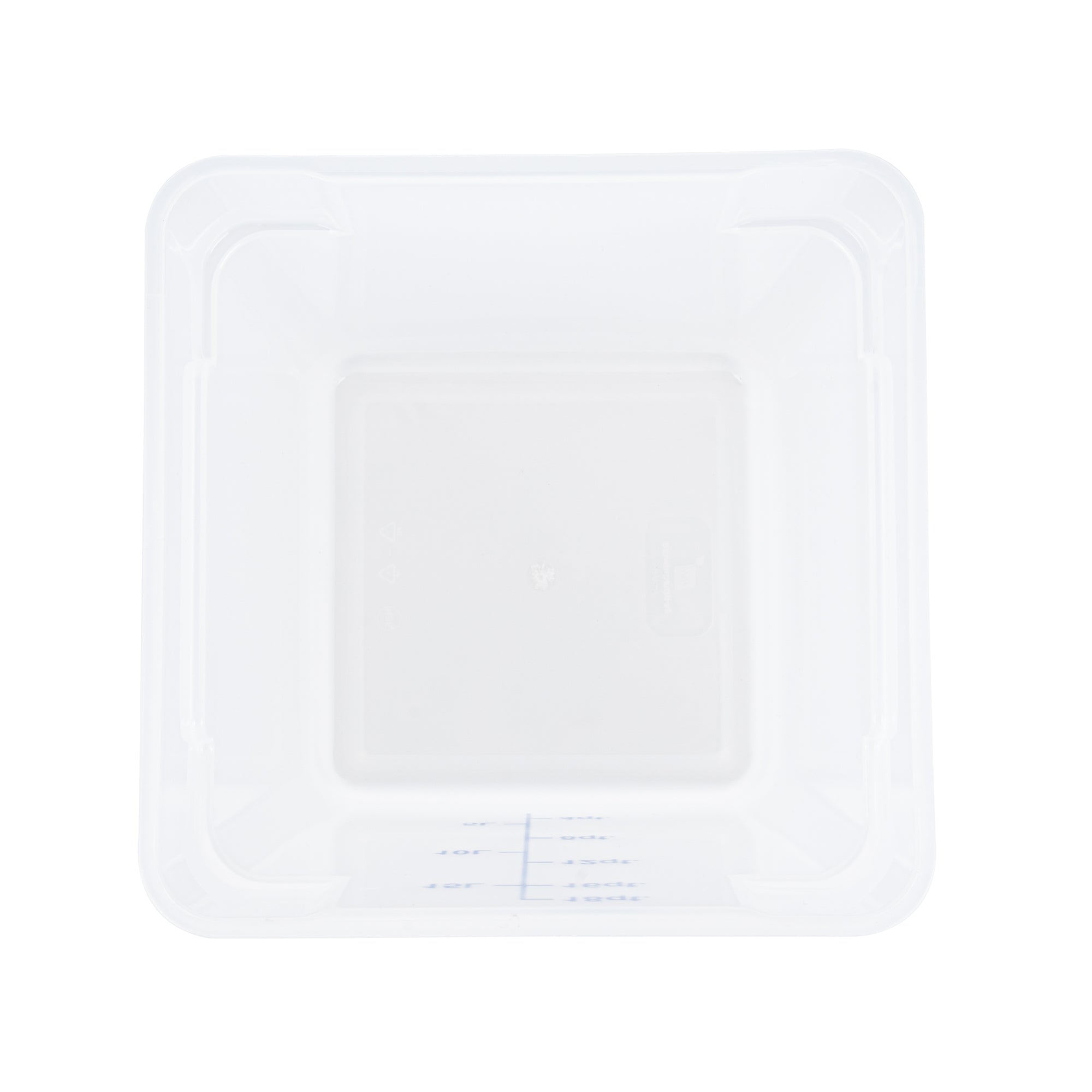 Met Lux 18 qt Square Translucent Plastic Food Storage Container - with Blue Volume Markers - 11" x 11" x 12 1/2" - 10 count box