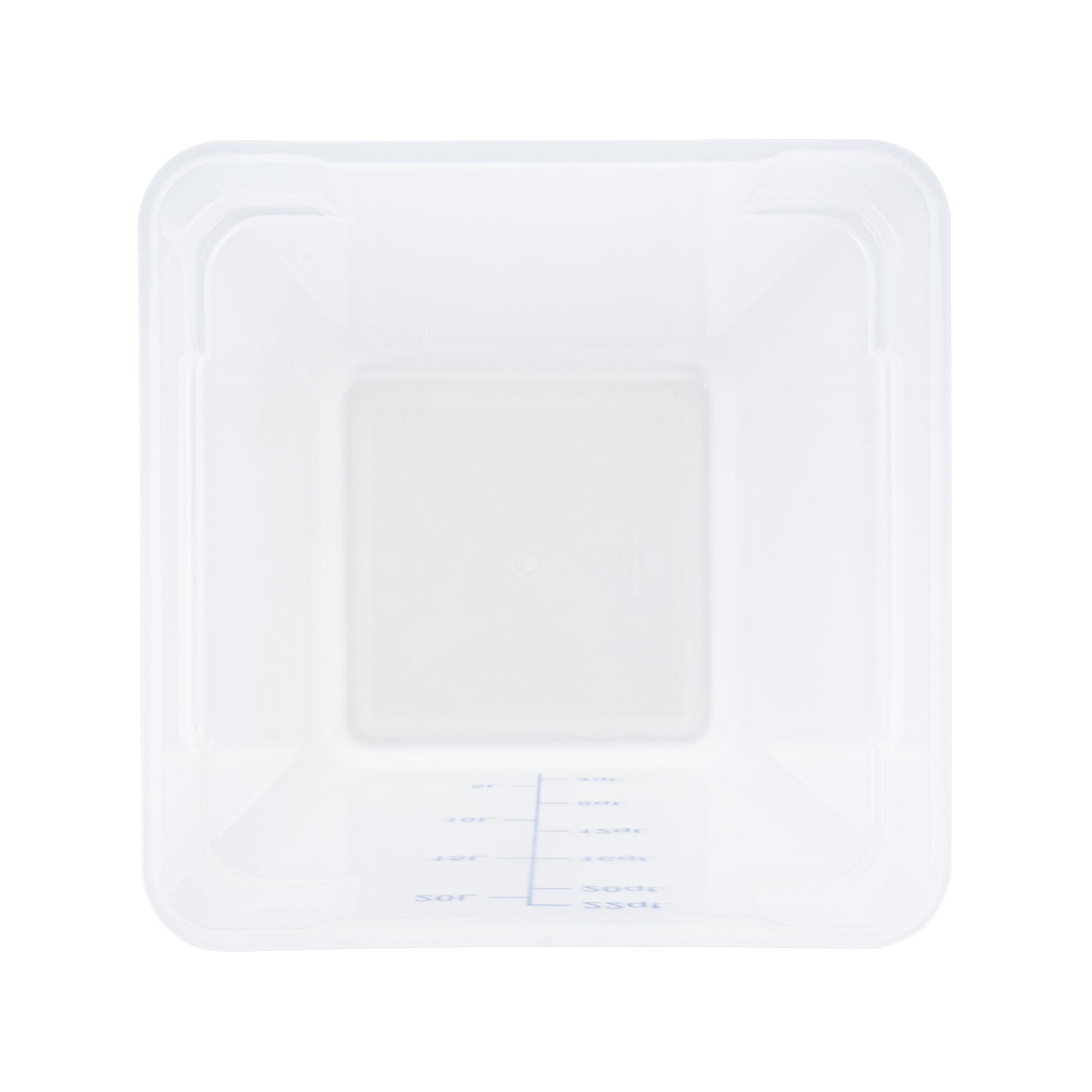 Met Lux 22 qt Square Translucent Plastic Food Storage Container - with Blue Volume Markers - 11" x 11" x 15 1/2" - 1 count box