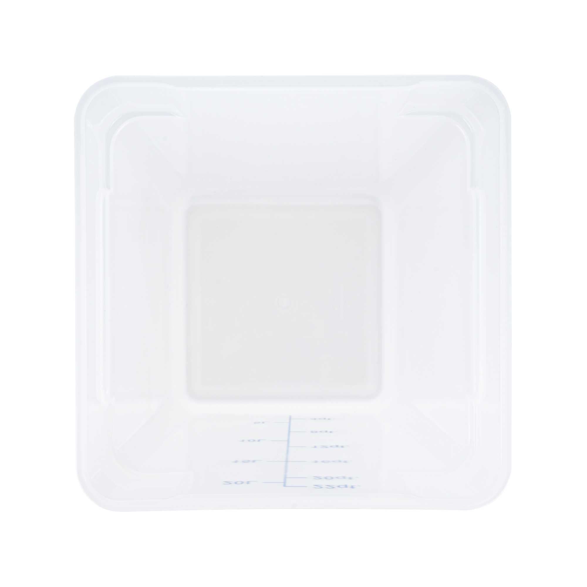 Met Lux 22 qt Square Translucent Plastic Food Storage Container - with Blue Volume Markers - 11" x 11" x 15 1/2" - 10 count box