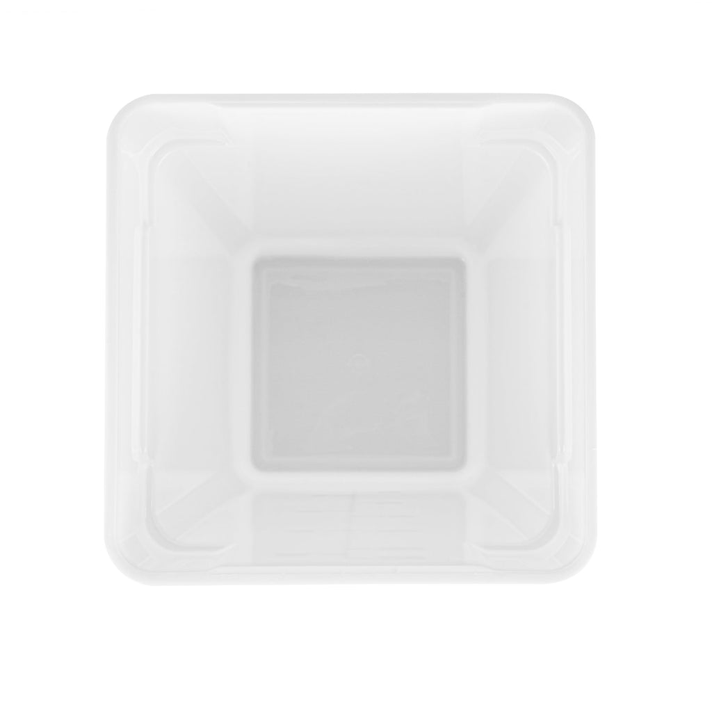 Met Lux 22 qt Square White Plastic Food Storage Container - with Blue Volume Markers - 11" x 11" x 15 1/2" - 1 count box