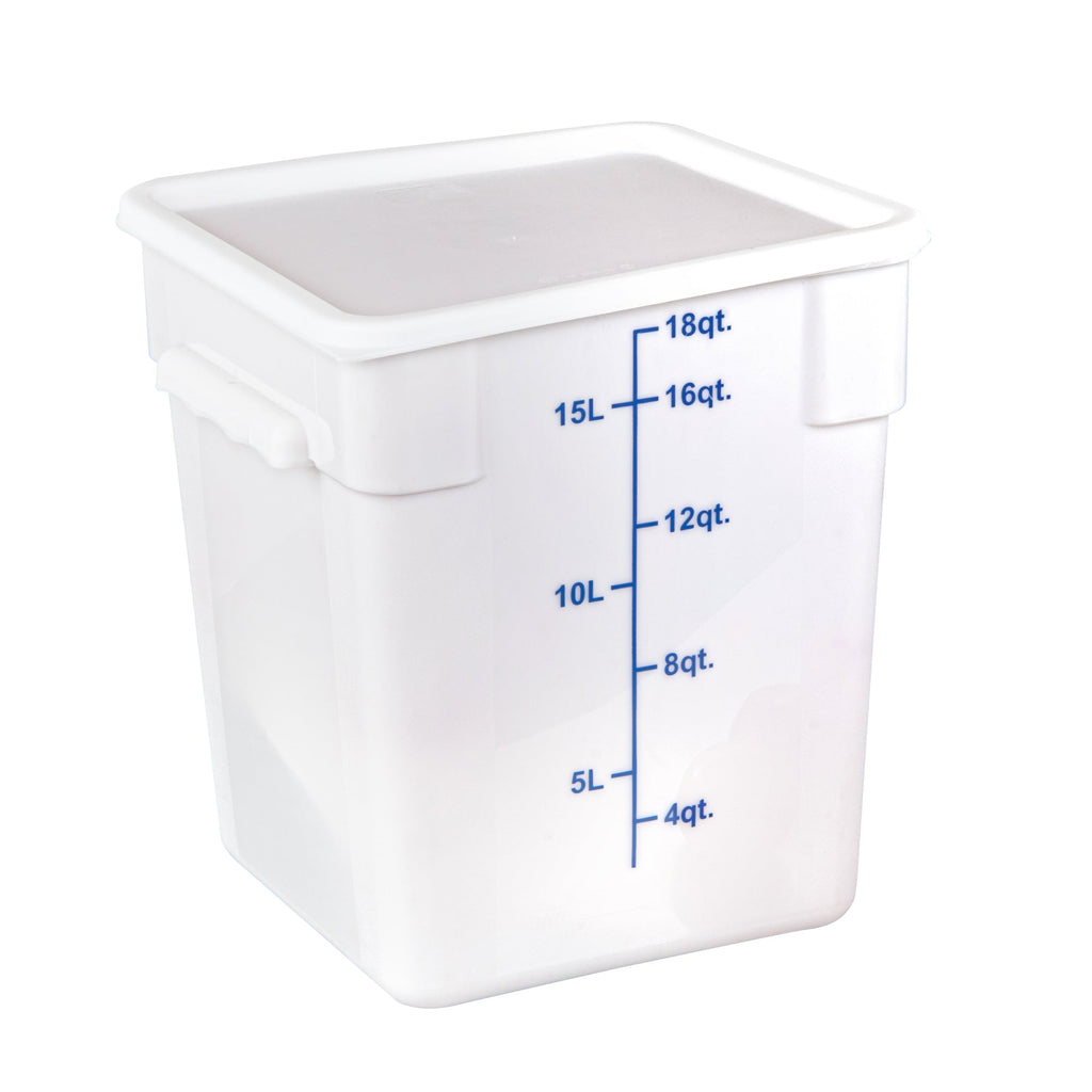 Met Lux Square White Plastic Food Storage Container Lid - Fits 12, 18 and 22 qt - 1 count box