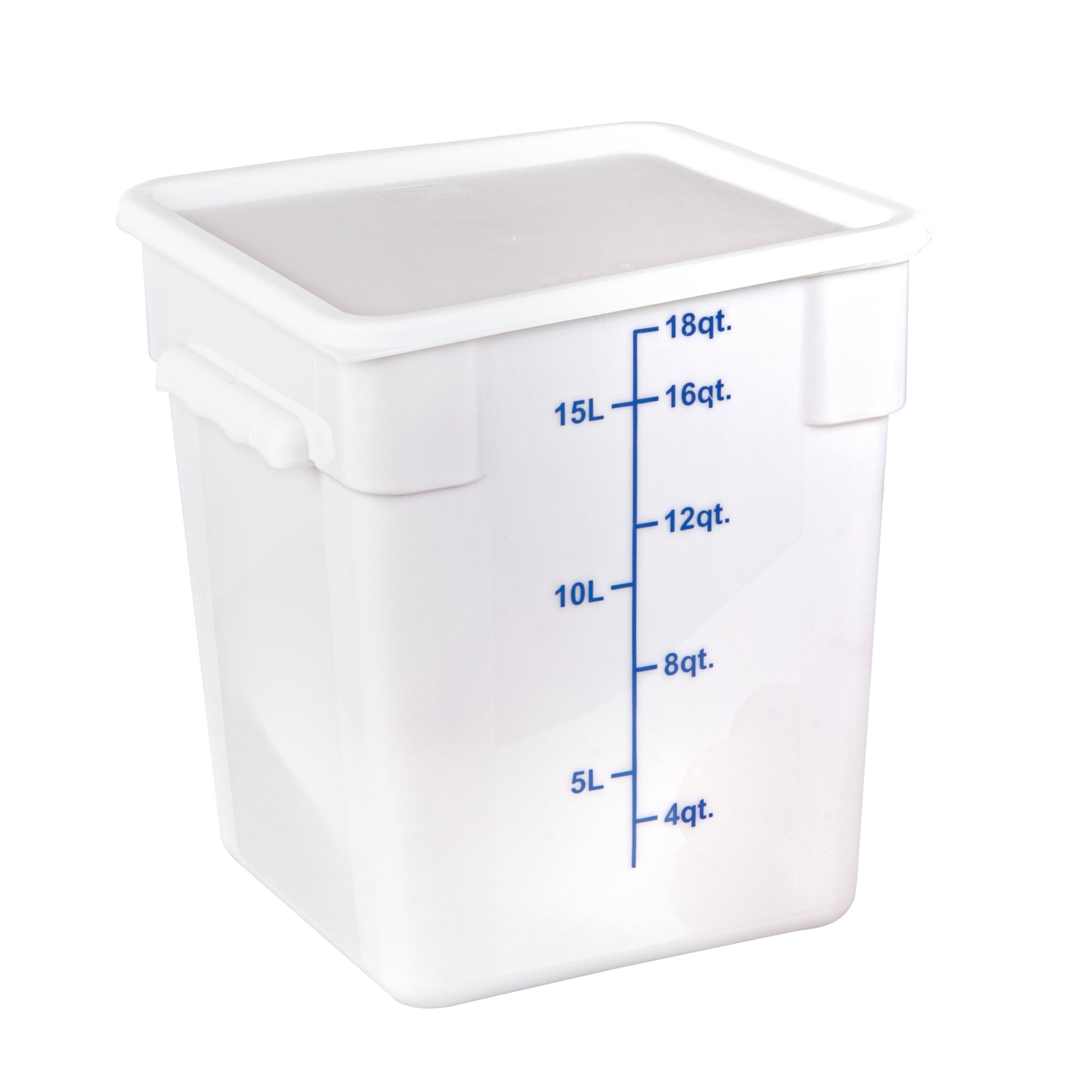 Met Lux Square White Plastic Food Storage Container Lid - Fits 12, 18 and 22 qt - 1 count box