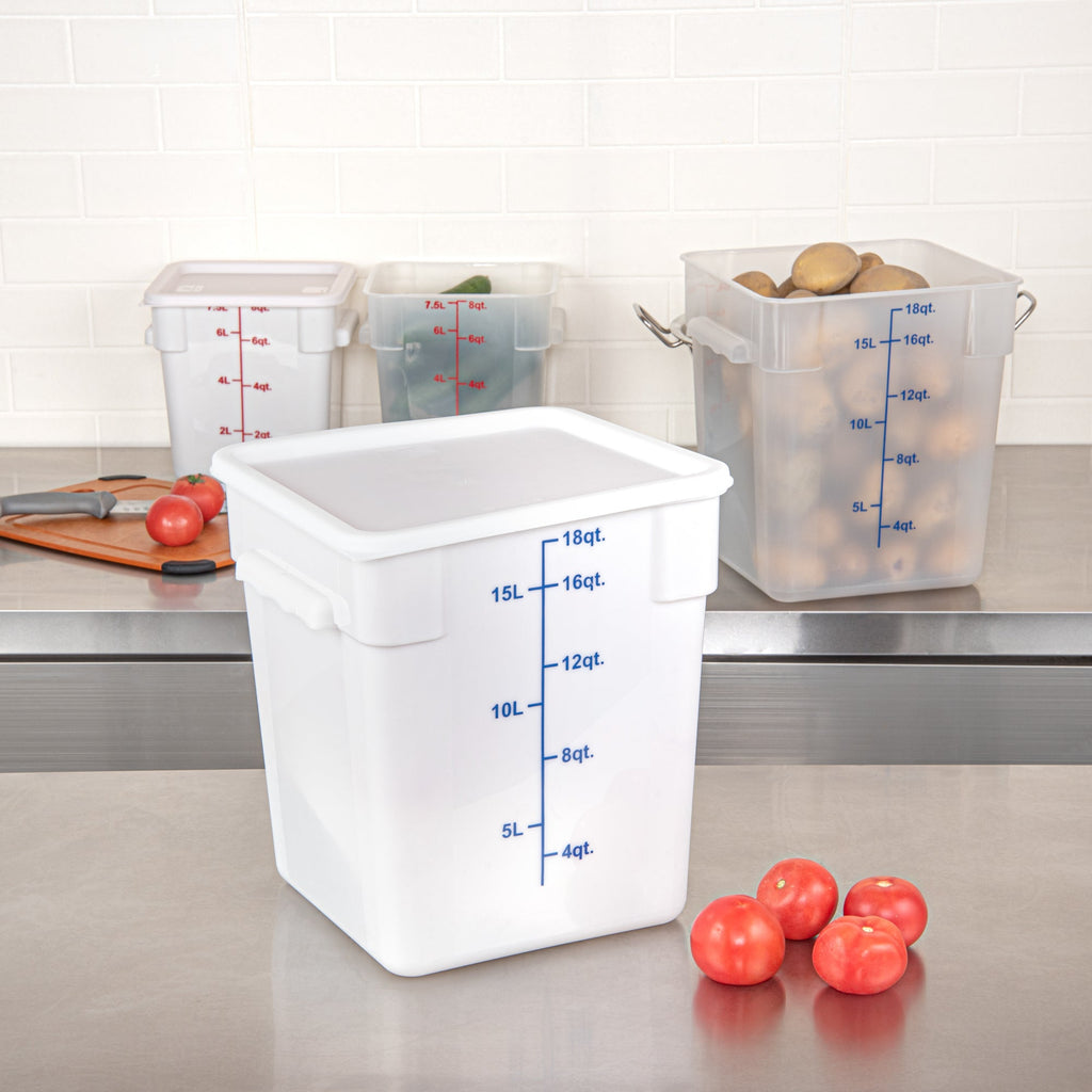 Met Lux Square White Plastic Food Storage Container Lid - Fits 12, 18 and 22 qt - 1 count box