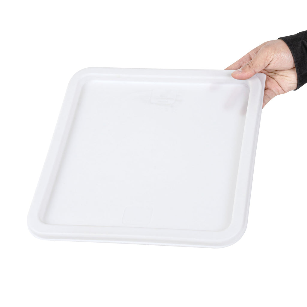 Met Lux Square White Plastic Food Storage Container Lid - Fits 12, 18 and 22 qt - 1 count box