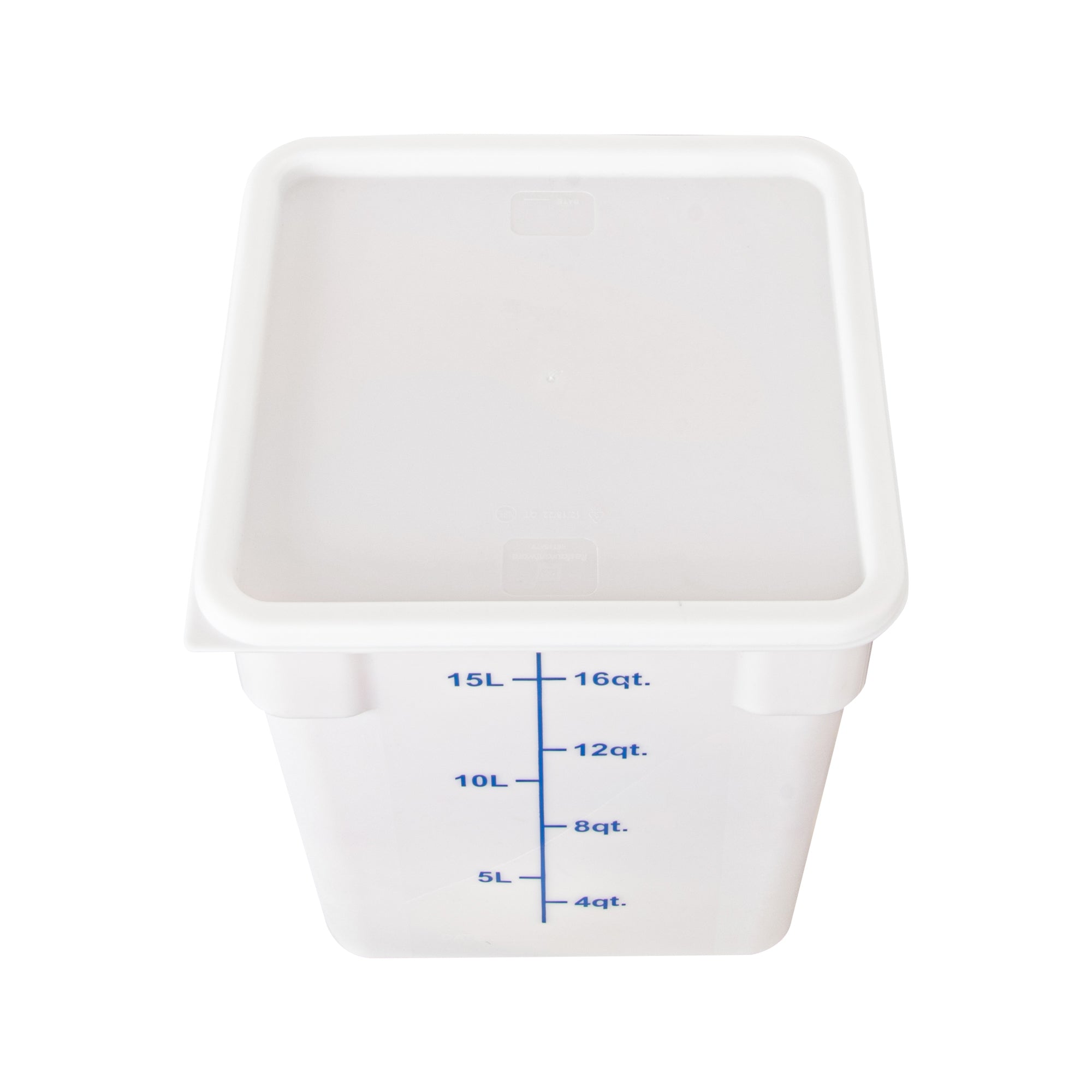 Met Lux Square White Plastic Food Storage Container Lid - Fits 12, 18 and 22 qt - 1 count box