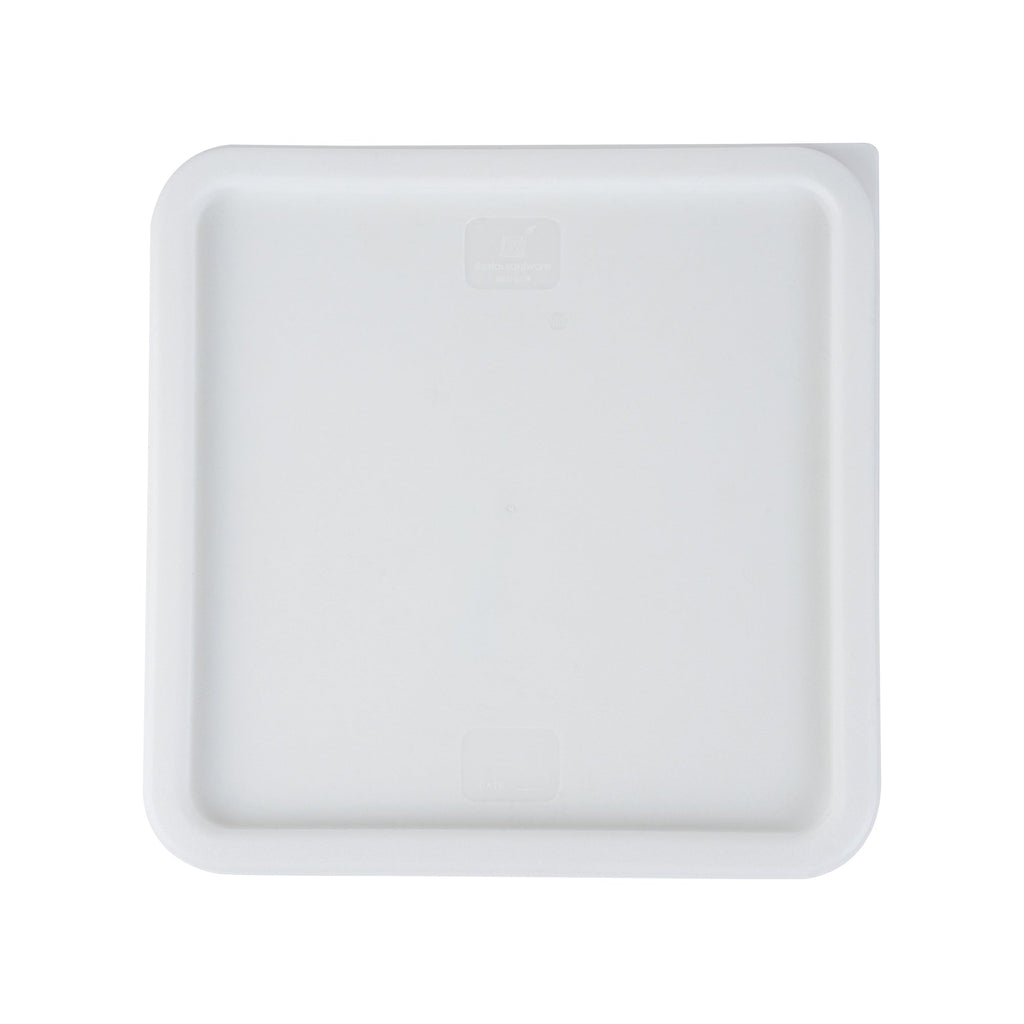 Met Lux Square White Plastic Food Storage Container Lid - Fits 12, 18 and 22 qt - 10 count box