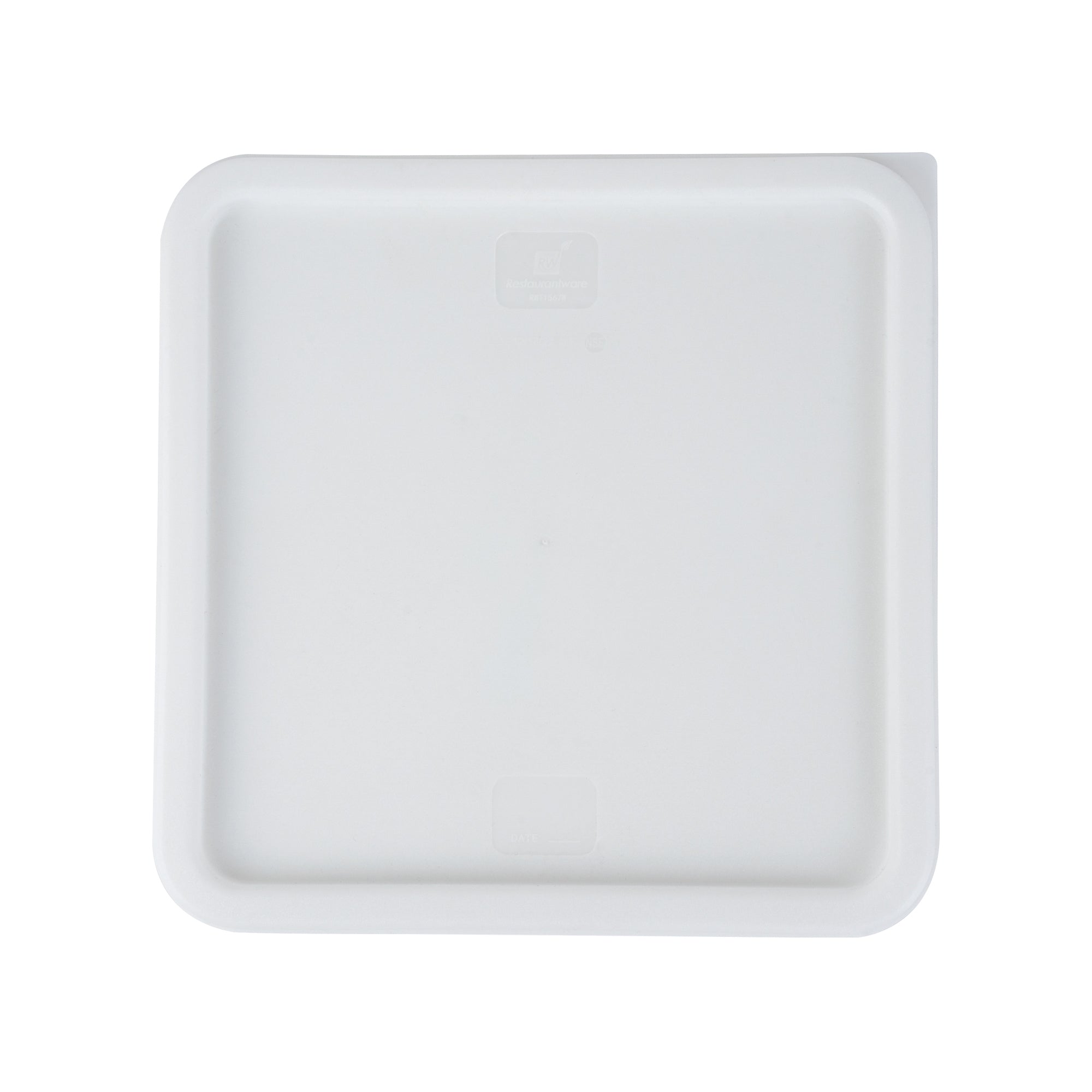 Met Lux Square White Plastic Food Storage Container Lid - Fits 12, 18 and 22 qt - 10 count box