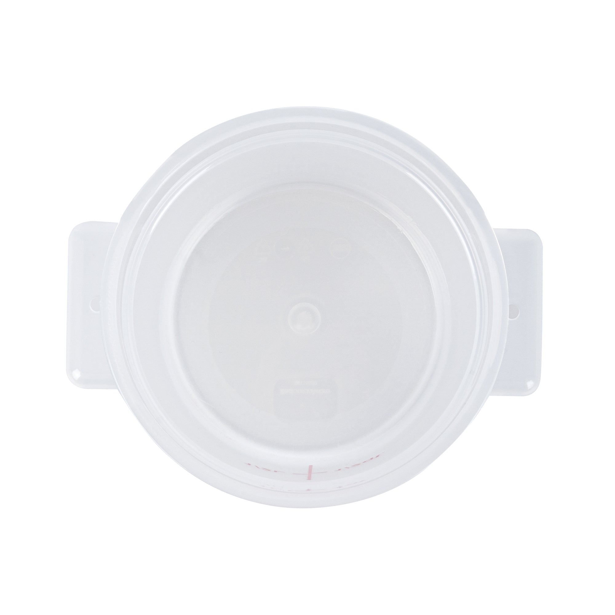 Met Lux 1 qt Round Translucent Plastic Food Storage Container - with Red Volume Markers - 5" x 5" x 5" - 1 count box
