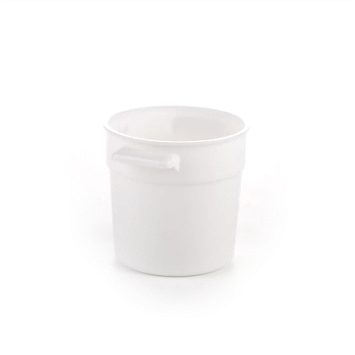 Met Lux 1 qt Round White Plastic Food Storage Container - with Red Volume Markers - 5" x 5" x 5" - 1 count box