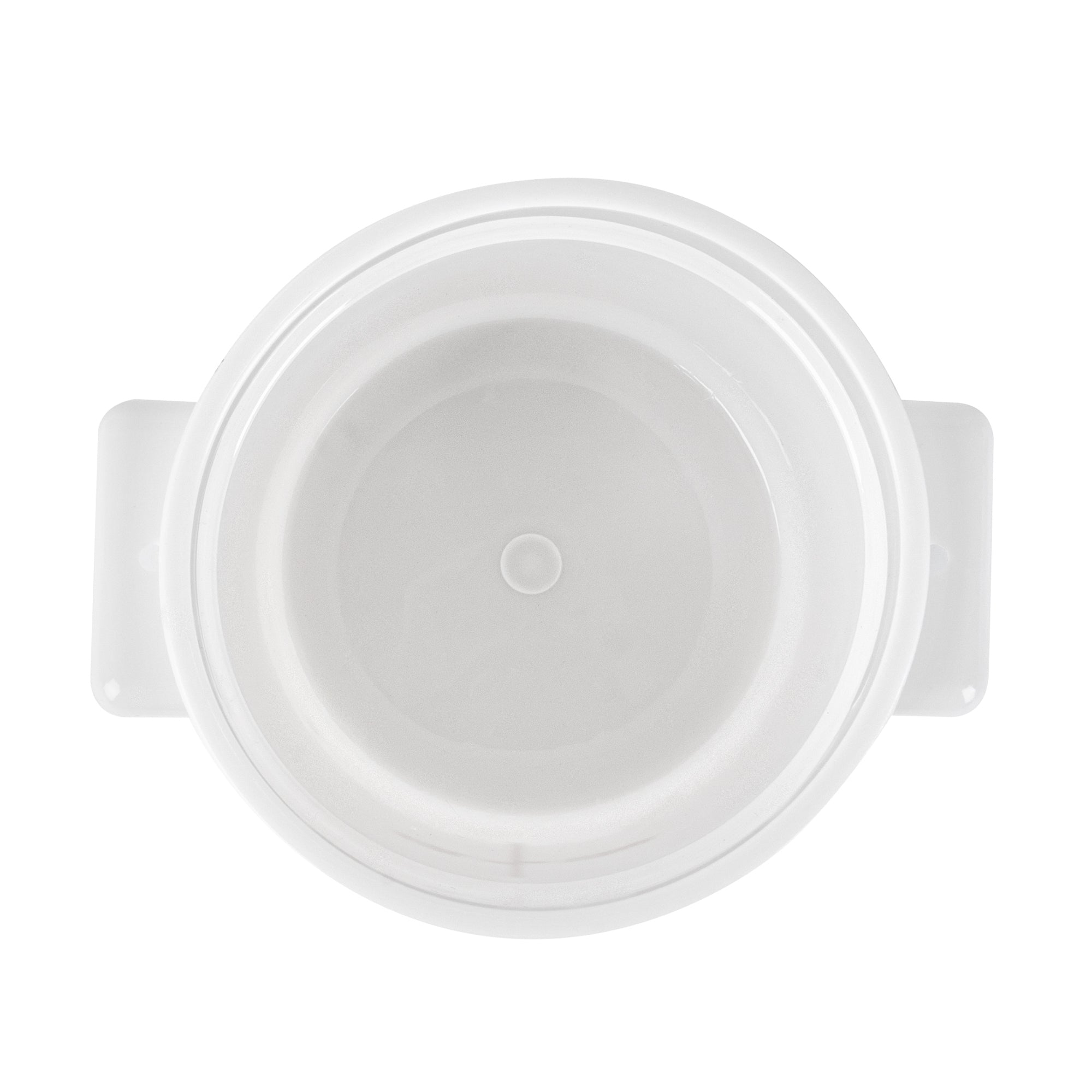 Met Lux 1 qt Round White Plastic Food Storage Container - with Red Volume Markers - 5" x 5" x 5" - 10 count box