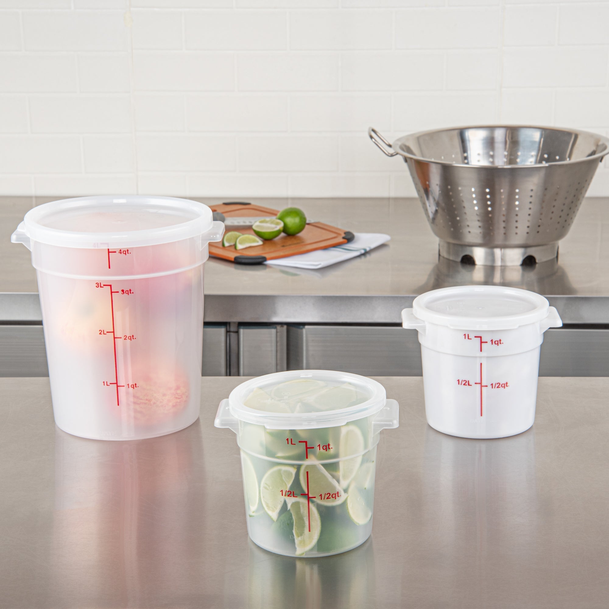 Met Lux Round Translucent Plastic Food Storage Container Lid - Fits 1 qt - 1 count box