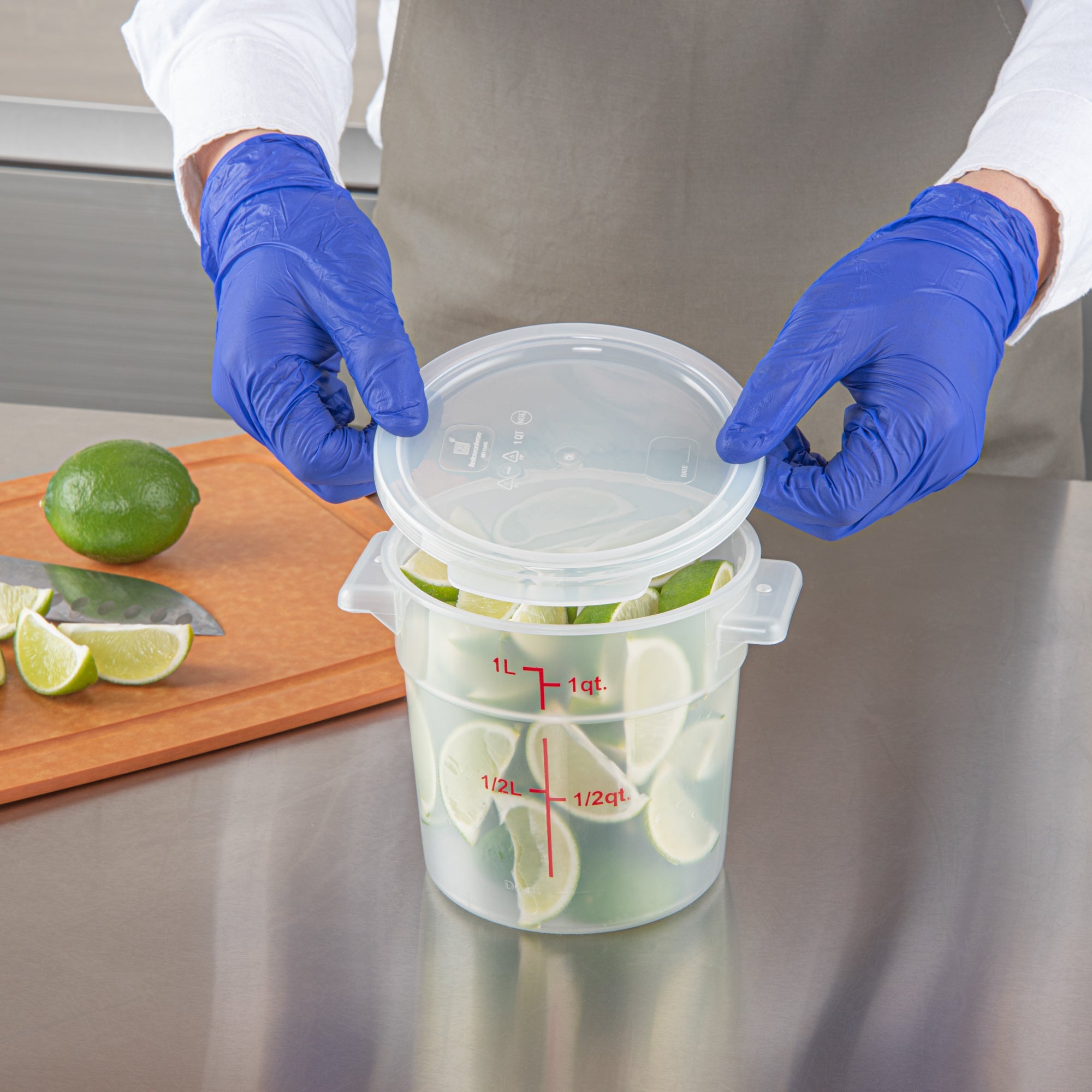 Met Lux Round Translucent Plastic Food Storage Container Lid - Fits 1 qt - 1 count box