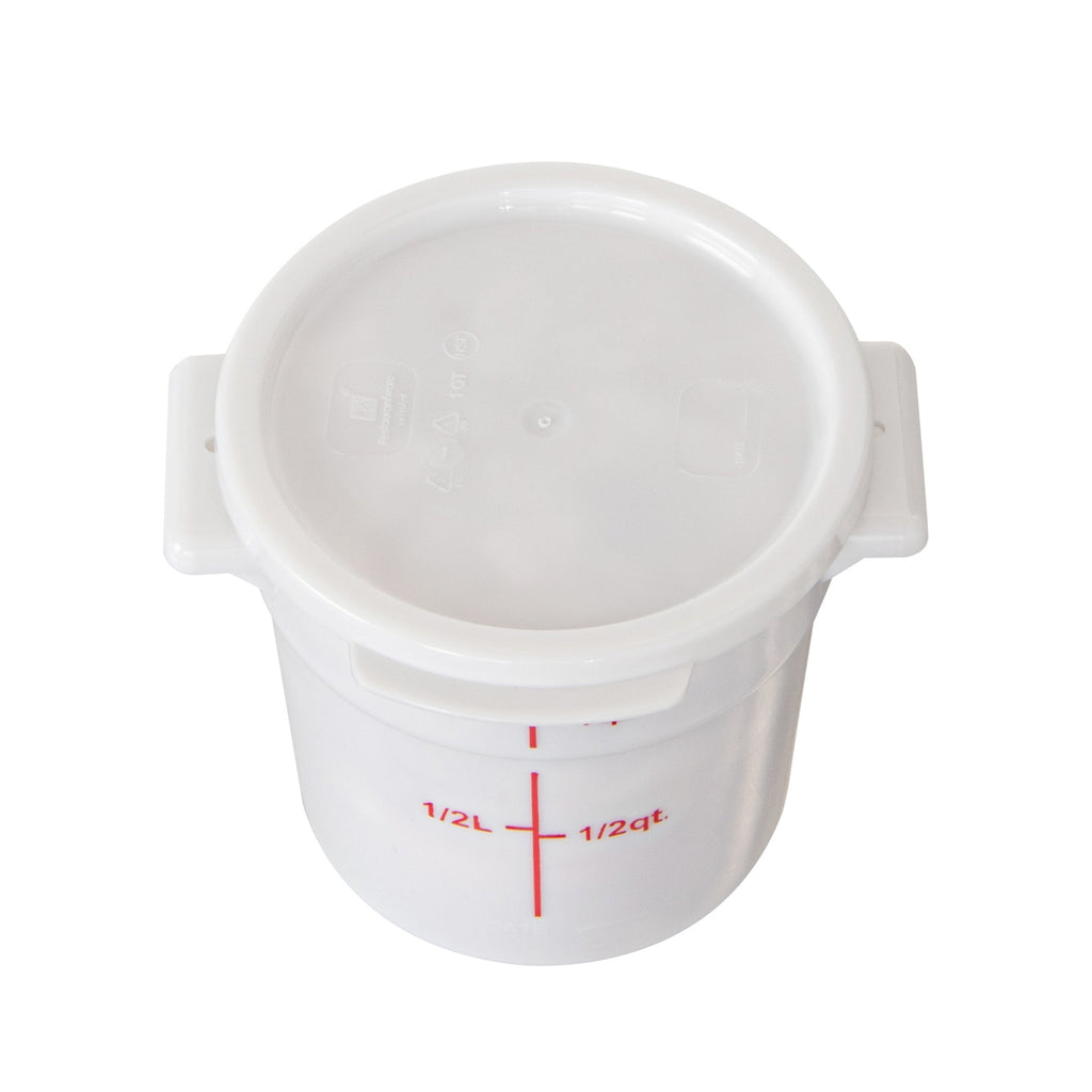 Met Lux Round White Plastic Food Storage Container Lid - Fits 1 qt - 1 count box