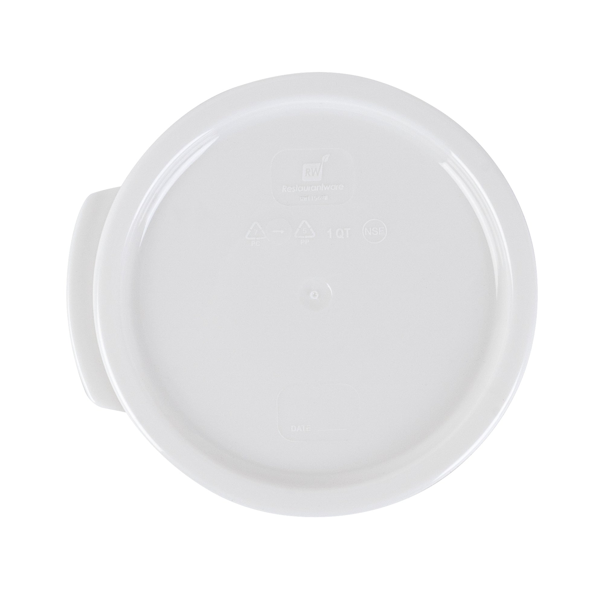 Met Lux Round White Plastic Food Storage Container Lid - Fits 1 qt - 1 count box