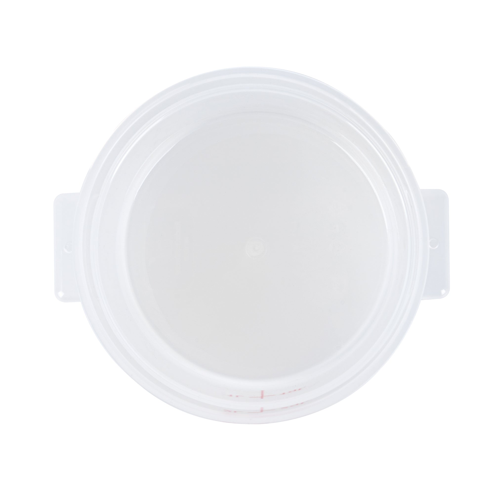 Met Lux 2 qt Round Translucent Plastic Food Storage Container - with Red Volume Markers - 7 1/4" x 7 1/4" x 4 1/4" - 1 count box