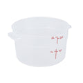 Met Lux 2 qt Round Translucent Plastic Food Storage Container - with Red Volume Markers - 7 1/4" x 7 1/4" x 4 1/4" - 10 count box