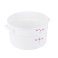 Met Lux 2 qt Round White Plastic Food Storage Container - with Red Volume Markers - 7 1/4" x 7 1/4" x 4 1/4" - 1 count box
