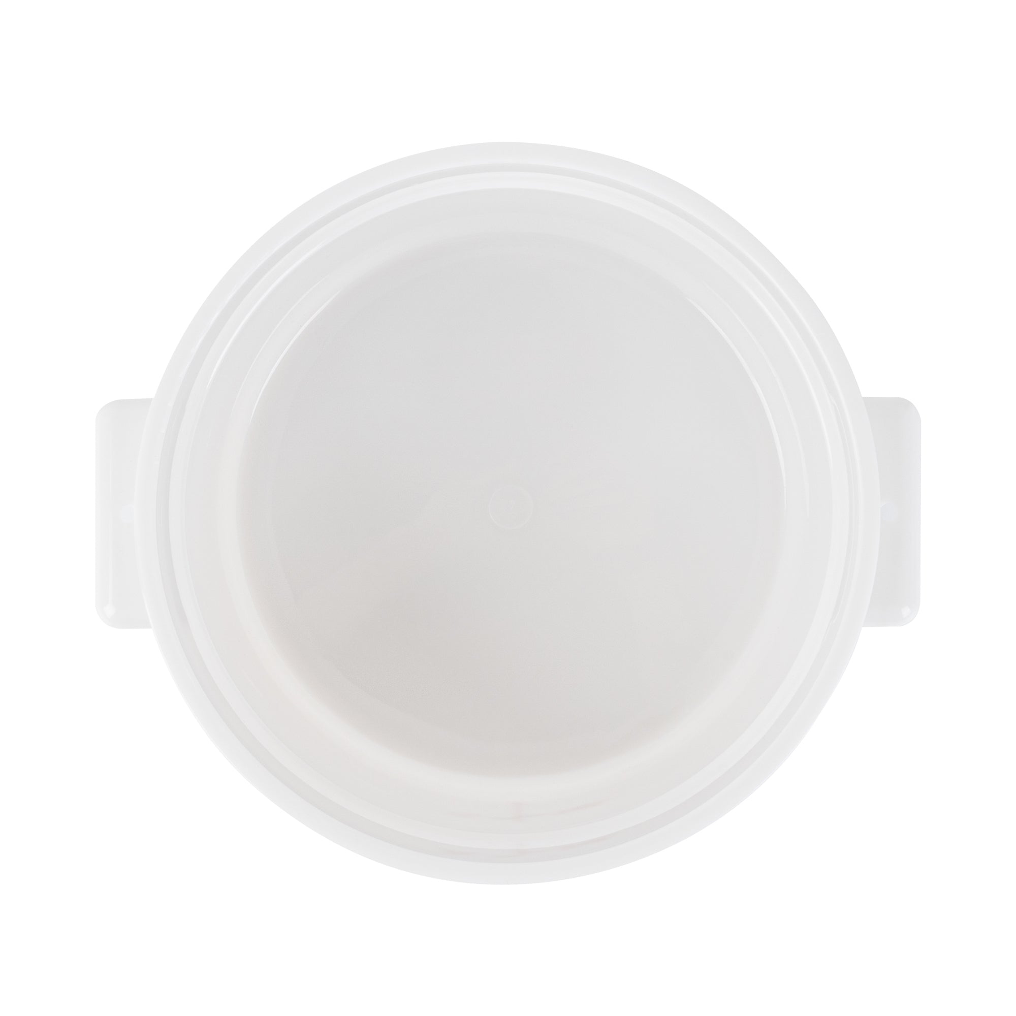 Met Lux 2 qt Round White Plastic Food Storage Container - with Red Volume Markers - 7 1/4" x 7 1/4" x 4 1/4" - 1 count box