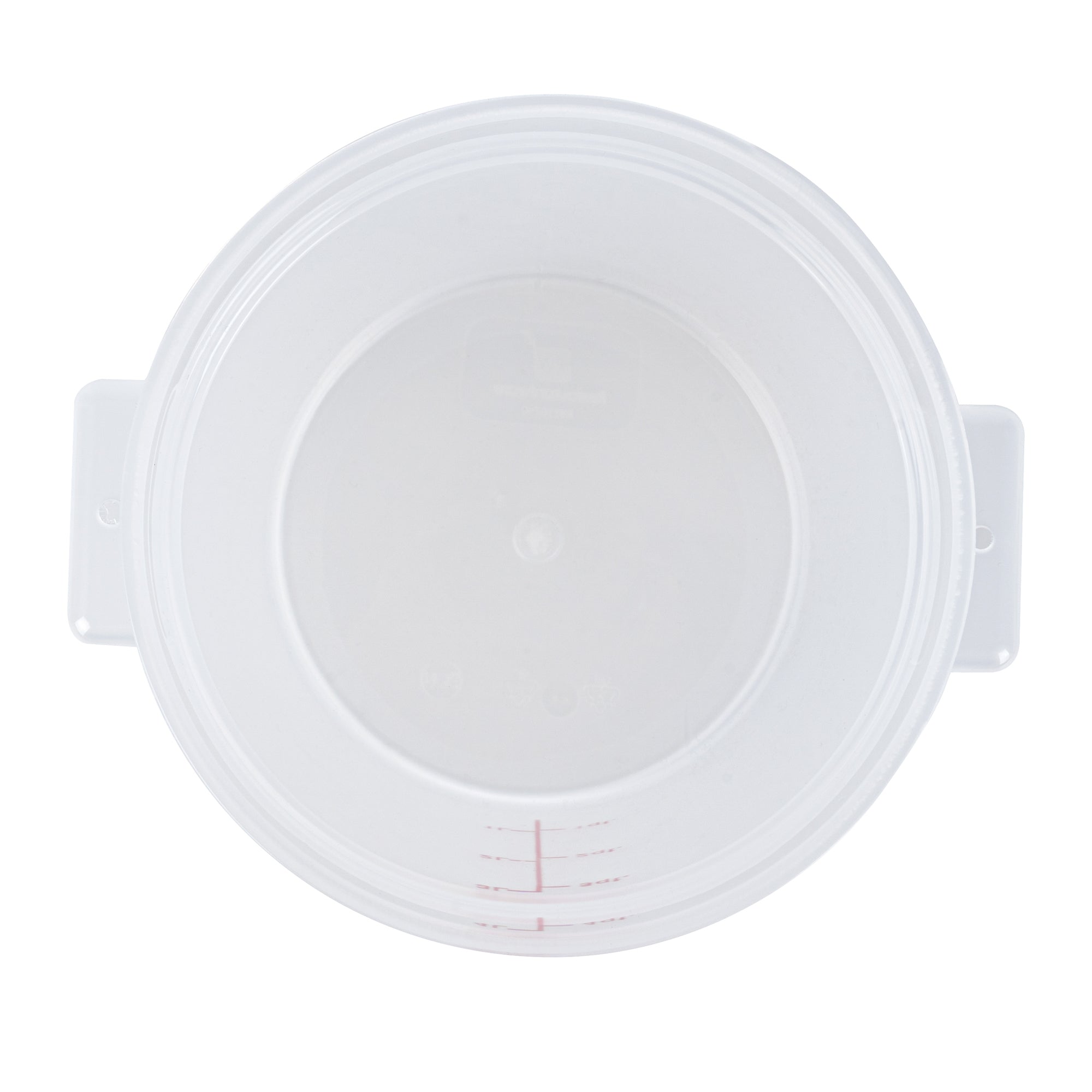 Met Lux 4 qt Round Translucent Plastic Food Storage Container - with Red Volume Markers - 7 1/4" x 7 1/4" x 8 1/2" - 1 count box