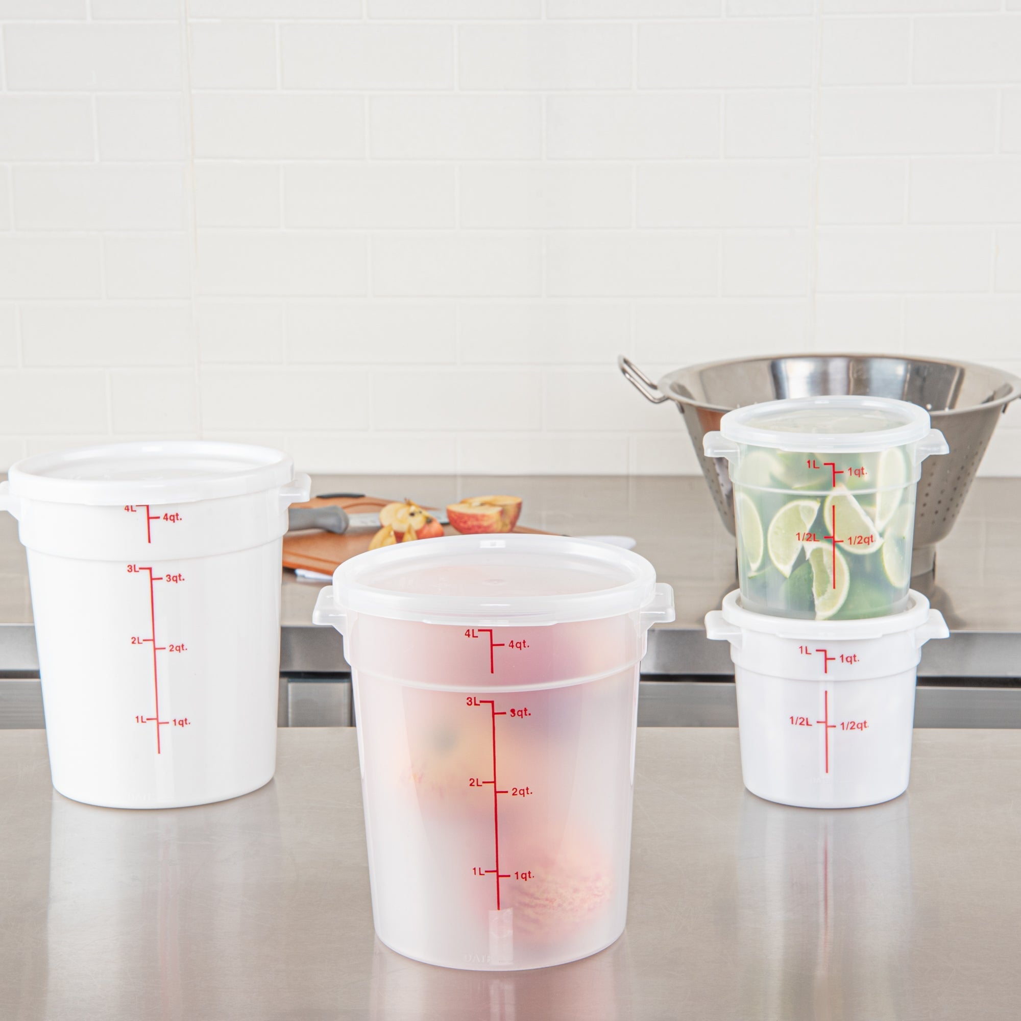 Met Lux Round Translucent Plastic Food Storage Container Lid - Fits 2 and 4 qt - 1 count box