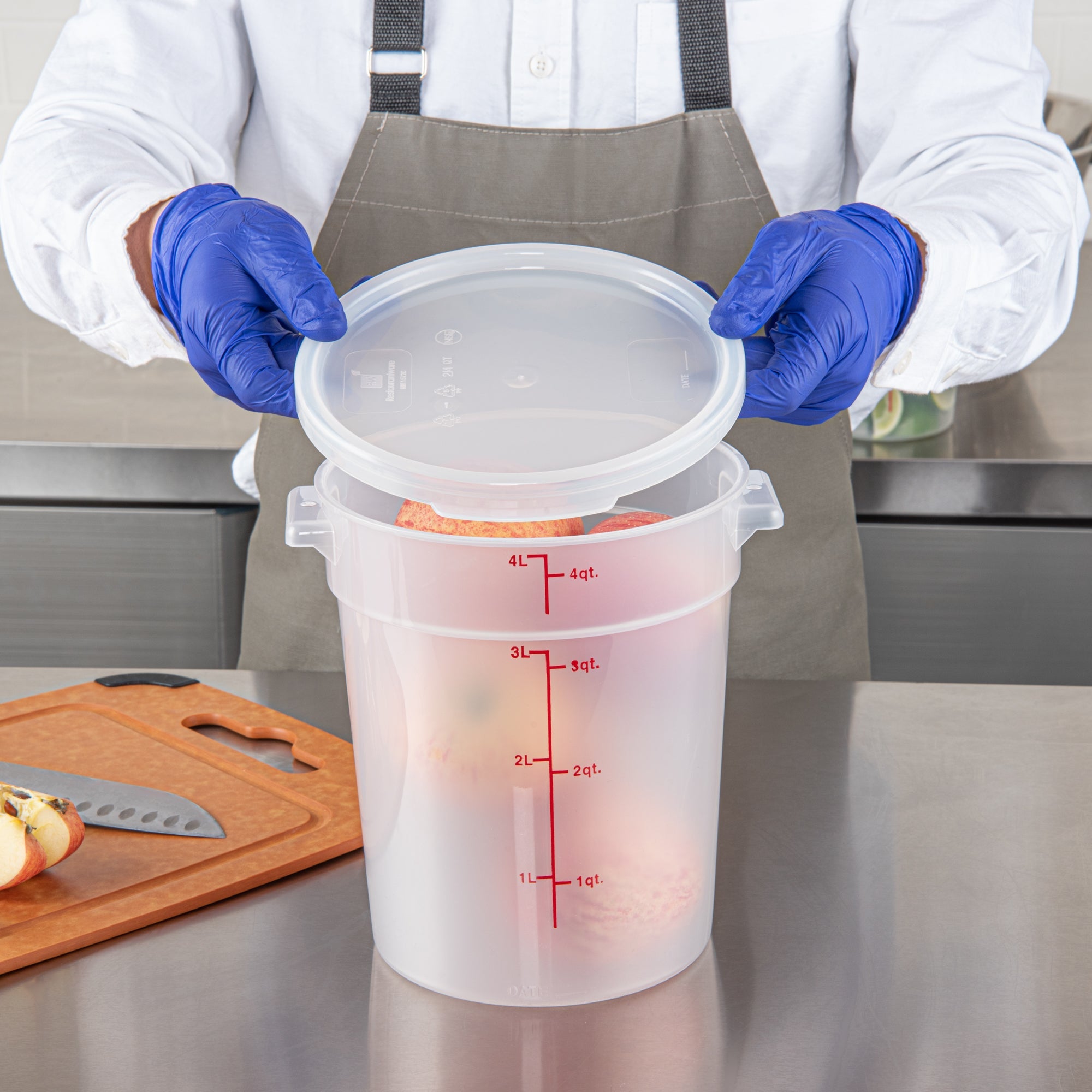Met Lux Round Translucent Plastic Food Storage Container Lid - Fits 2 and 4 qt - 1 count box
