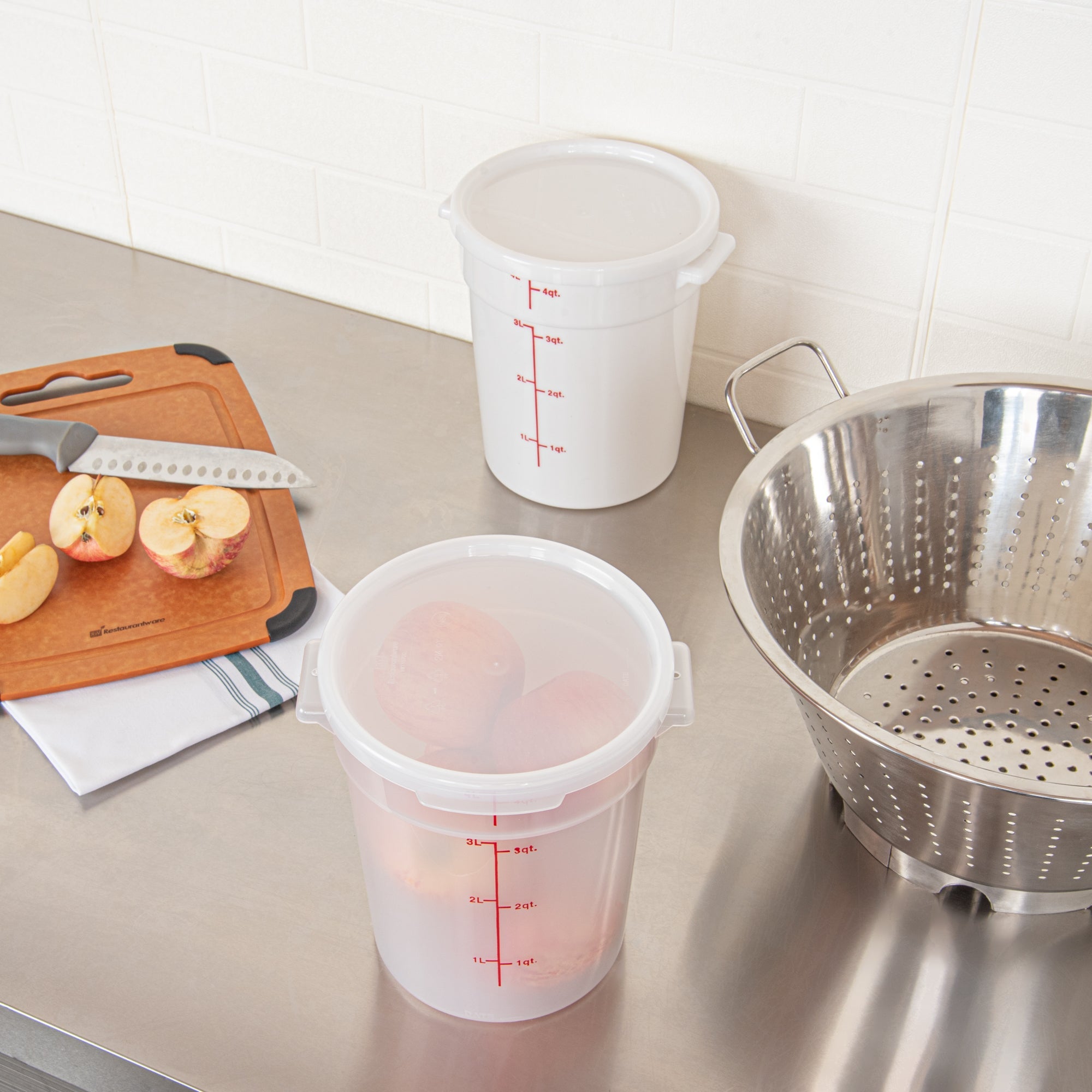 Met Lux Round Translucent Plastic Food Storage Container Lid - Fits 2 and 4 qt - 10 count box