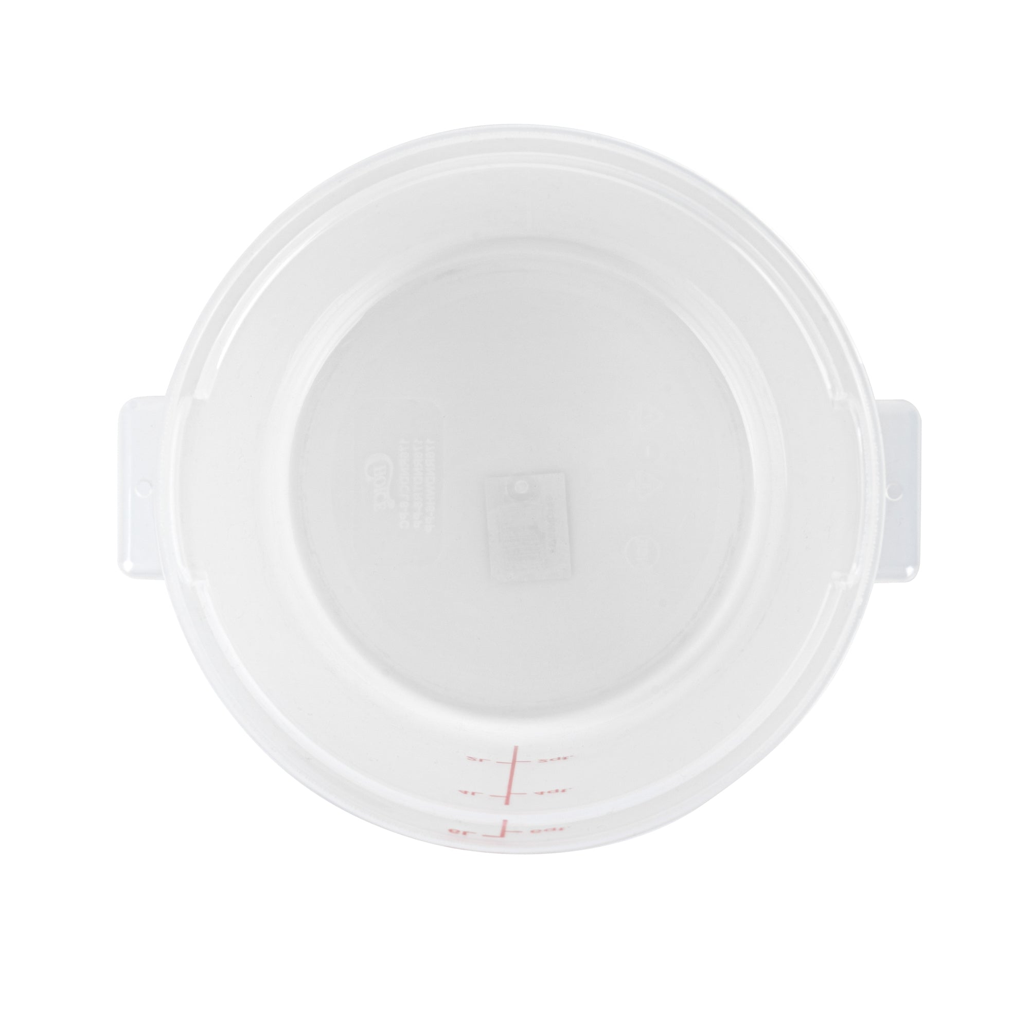 Met Lux 6 qt Round Translucent Plastic Food Storage Container - with Red Volume Markers - 8 3/4" x 8 3/4" x 7 3/4" - 1 count box