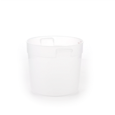 Met Lux 6 qt Round Translucent Plastic Food Storage Container - with Red Volume Markers - 8 3/4" x 8 3/4" x 7 3/4" - 10 count box