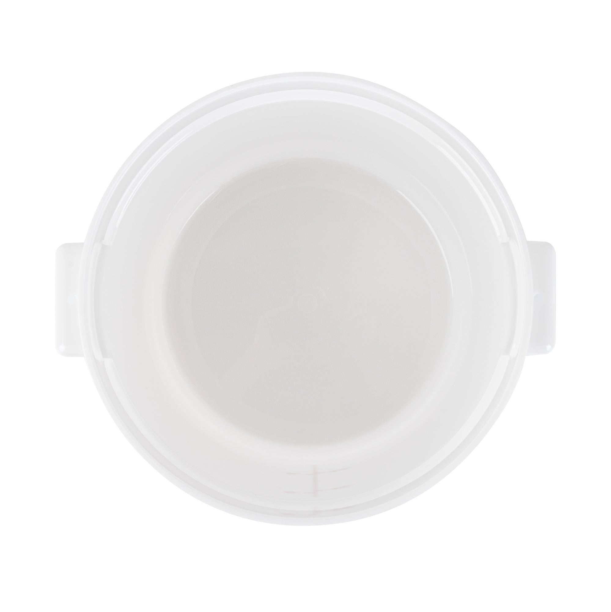 Met Lux 6 qt Round White Plastic Food Storage Container - with Red Volume Markers - 8 3/4" x 8 3/4" x 7 3/4" - 10 count box